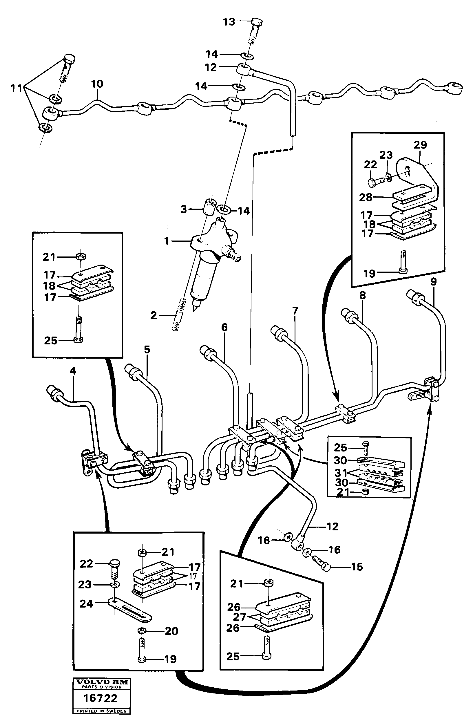 Схема запчастей Volvo 4600 4600 - 34577 Fuel system: td 100 a injectors 