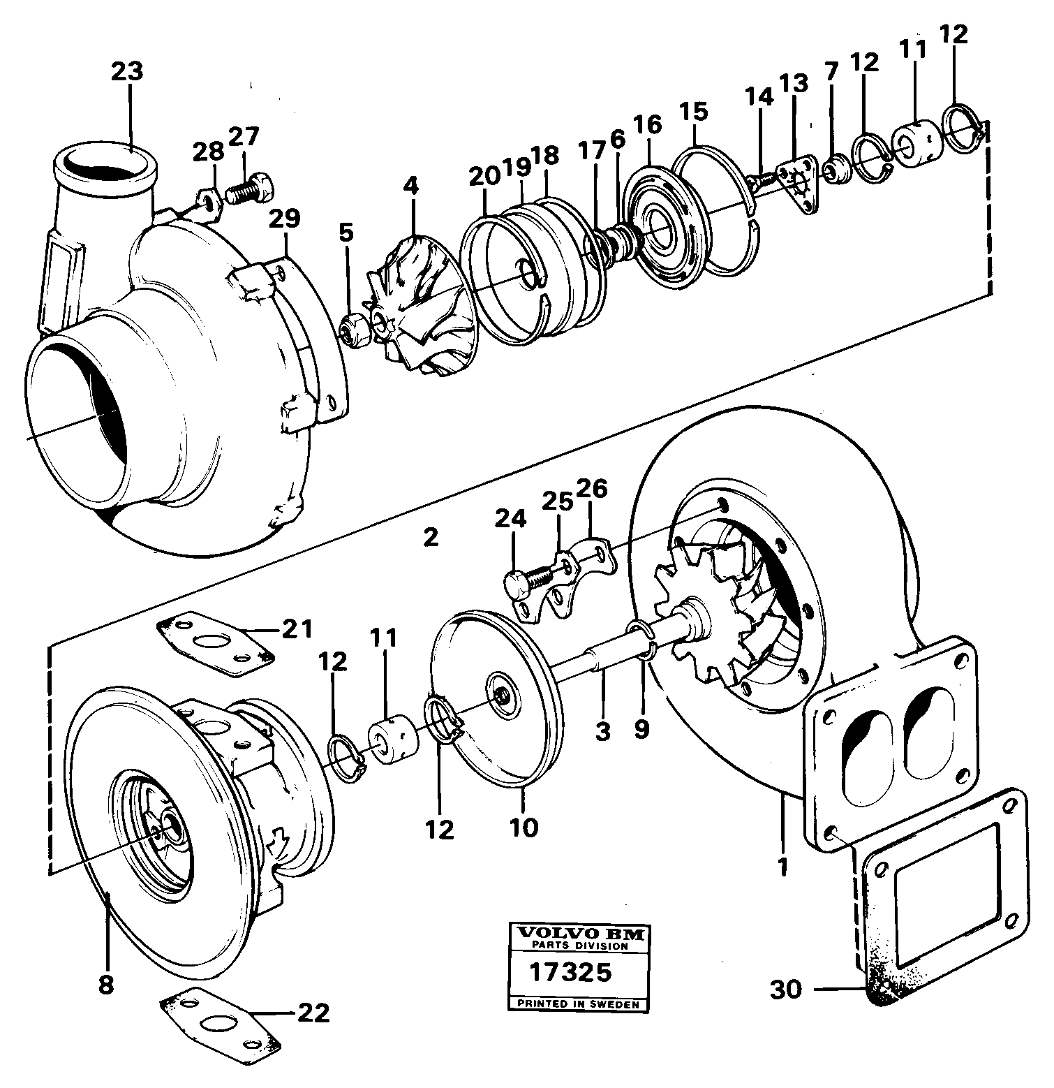 Схема запчастей Volvo 4600 4600 - 1270 Турбокомпрессор (турбина) 