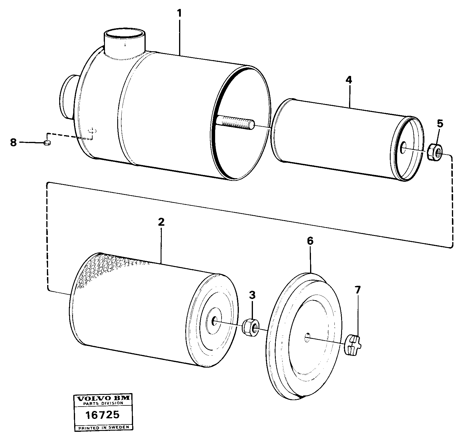 Схема запчастей Volvo 4600 4600 - 22584 Фильтр воздушный 