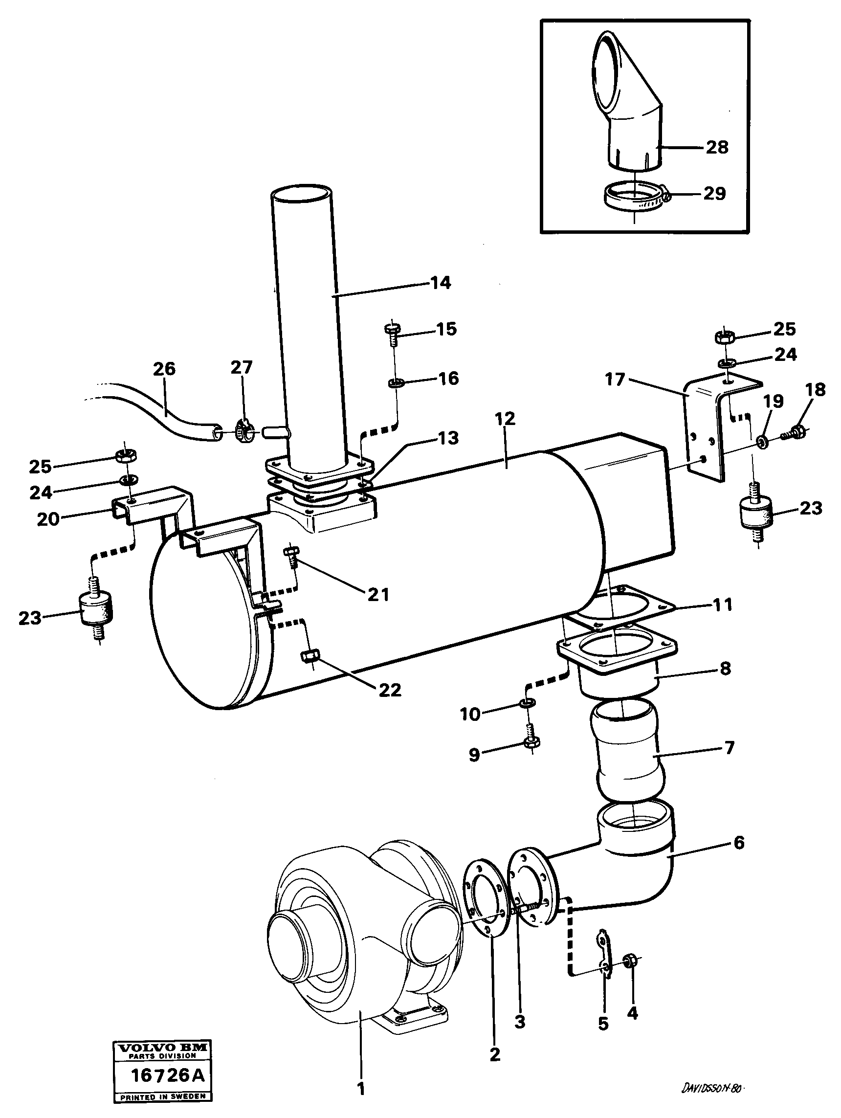 Схема запчастей Volvo 4600 4600 - 25526 Выхлопная система 