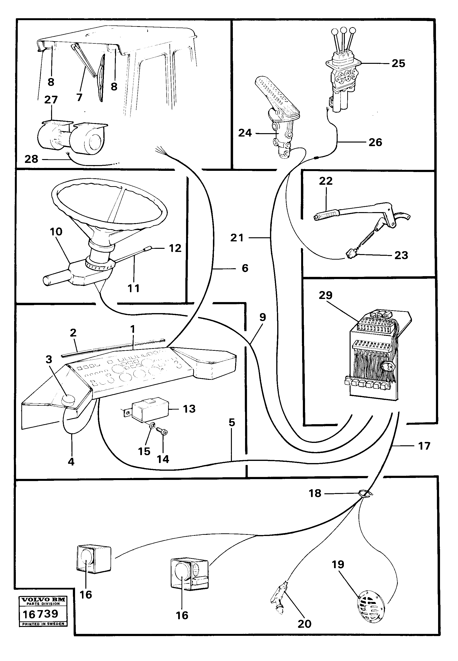 Схема запчастей Volvo 4600 4600 - 18365 Electric system, front 