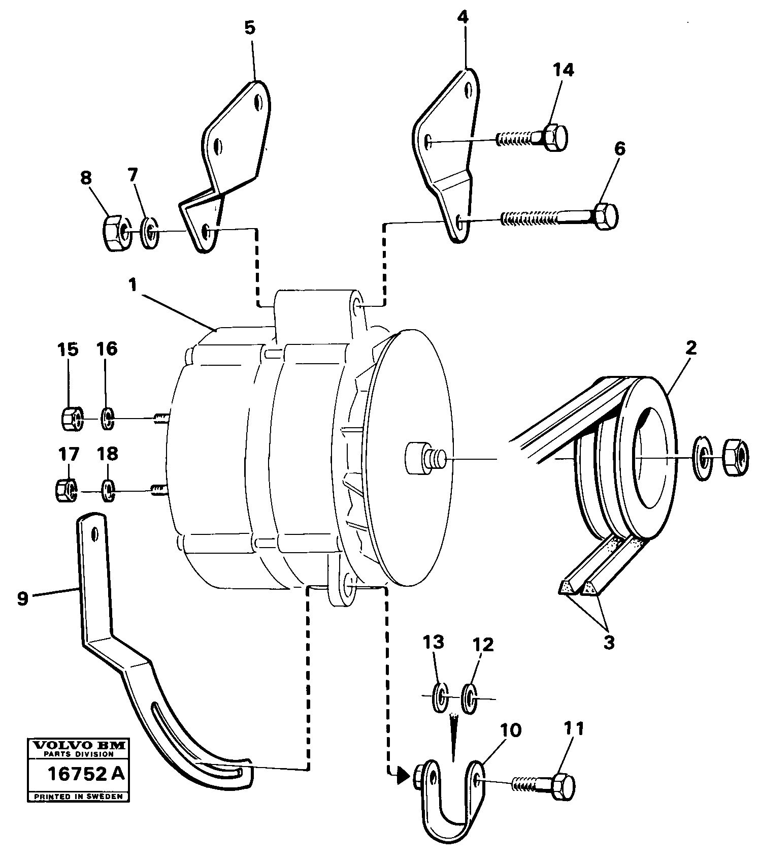 Схема запчастей Volvo 4600 4600 - 22586 Alternator with assembling details 