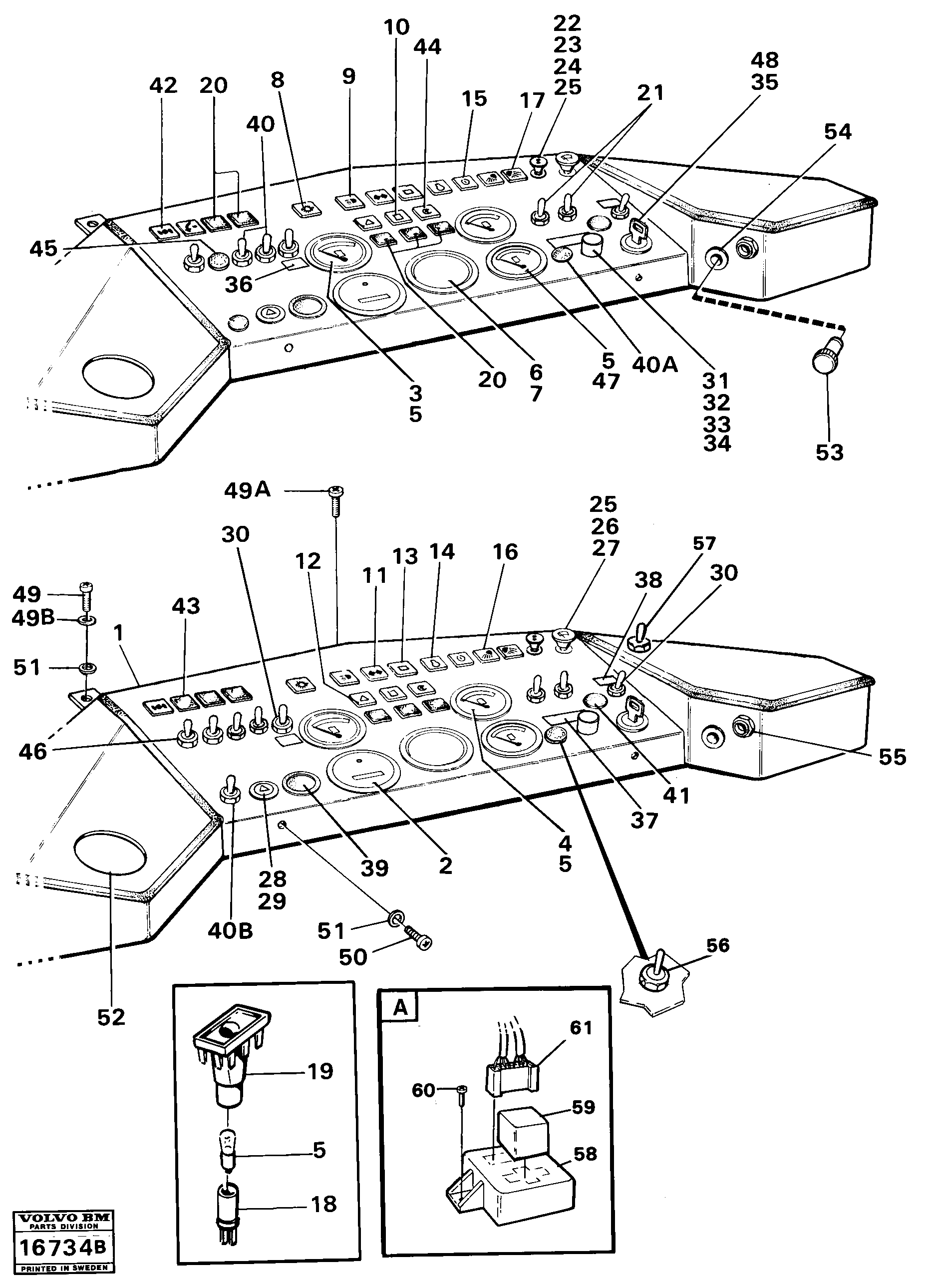 Схема запчастей Volvo 4600 4600 - 62085 Instruments and instrument panel 