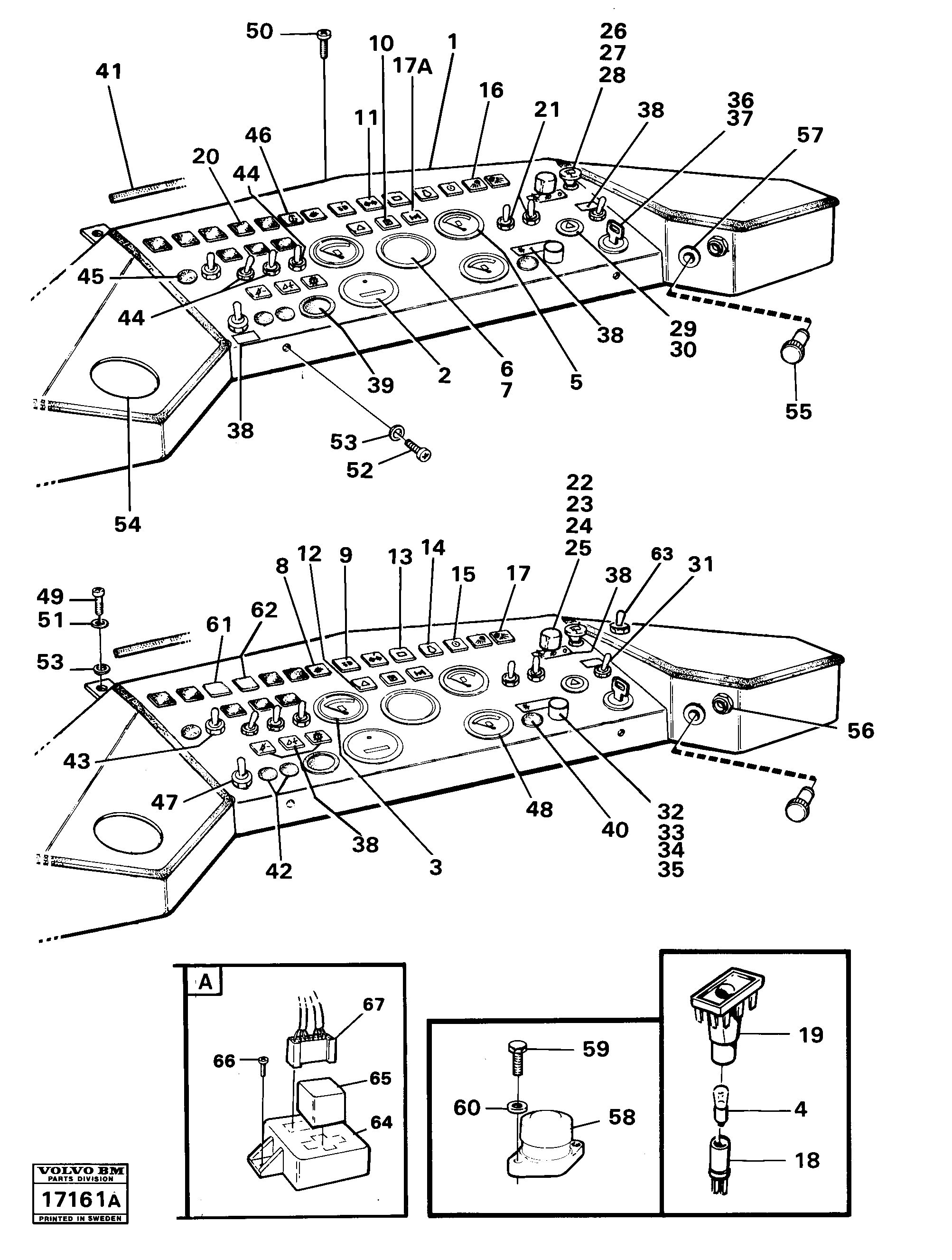 Схема запчастей Volvo 4600 4600 - 62086 Instruments and instrument panel 