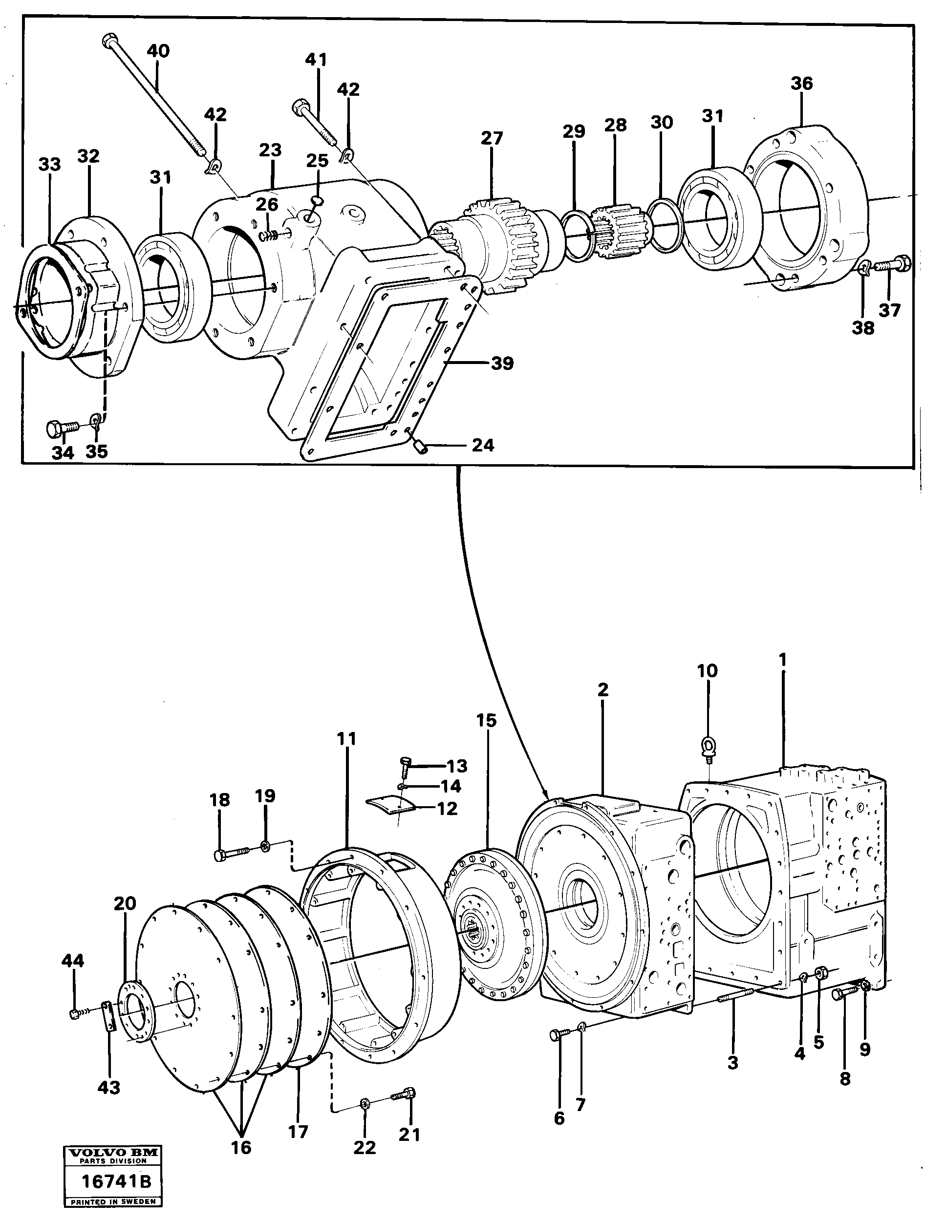 Схема запчастей Volvo 4600 4600 - 16413 Gear box 