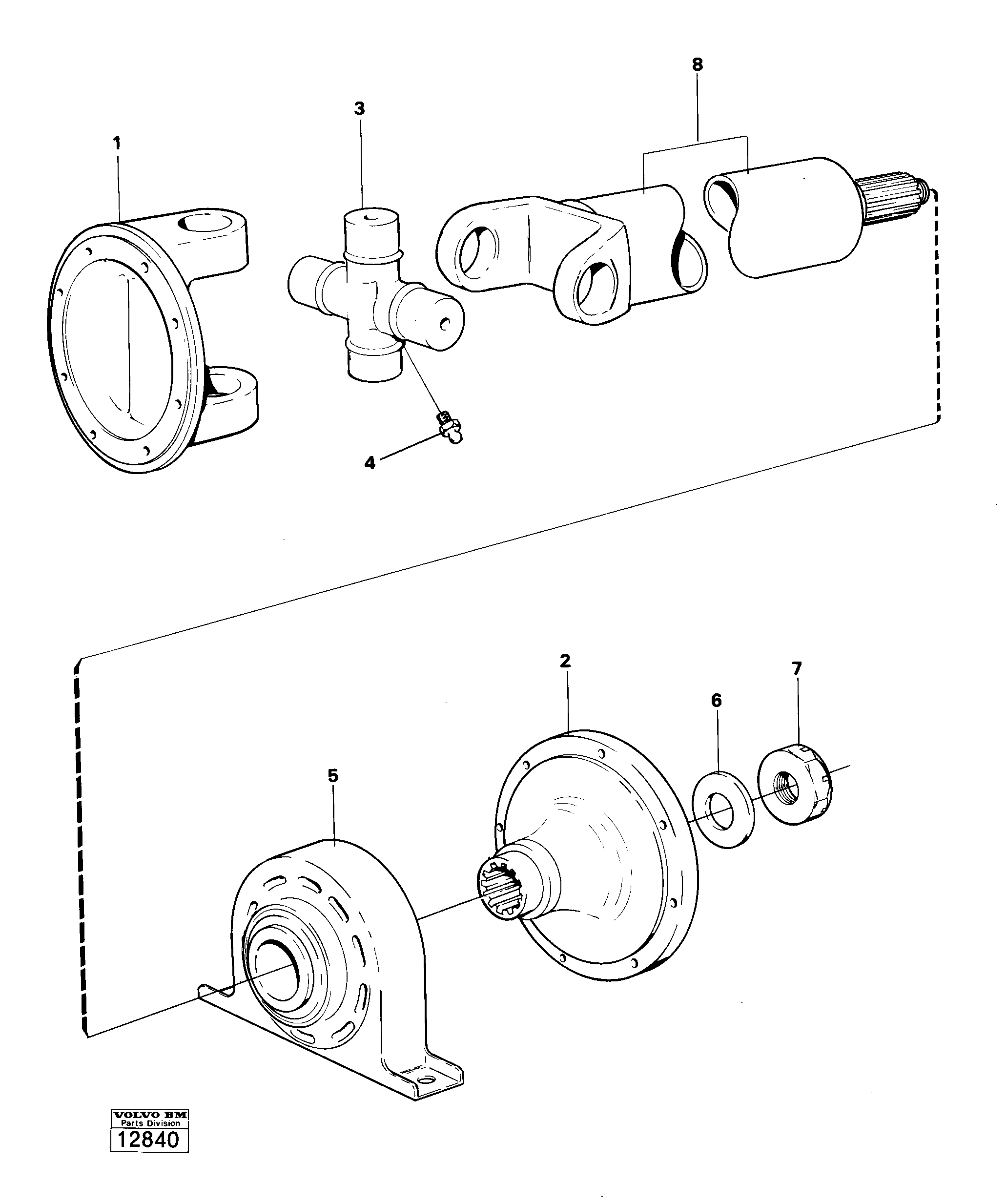 Схема запчастей Volvo 4600 4600 - 27981 Вал карданный 