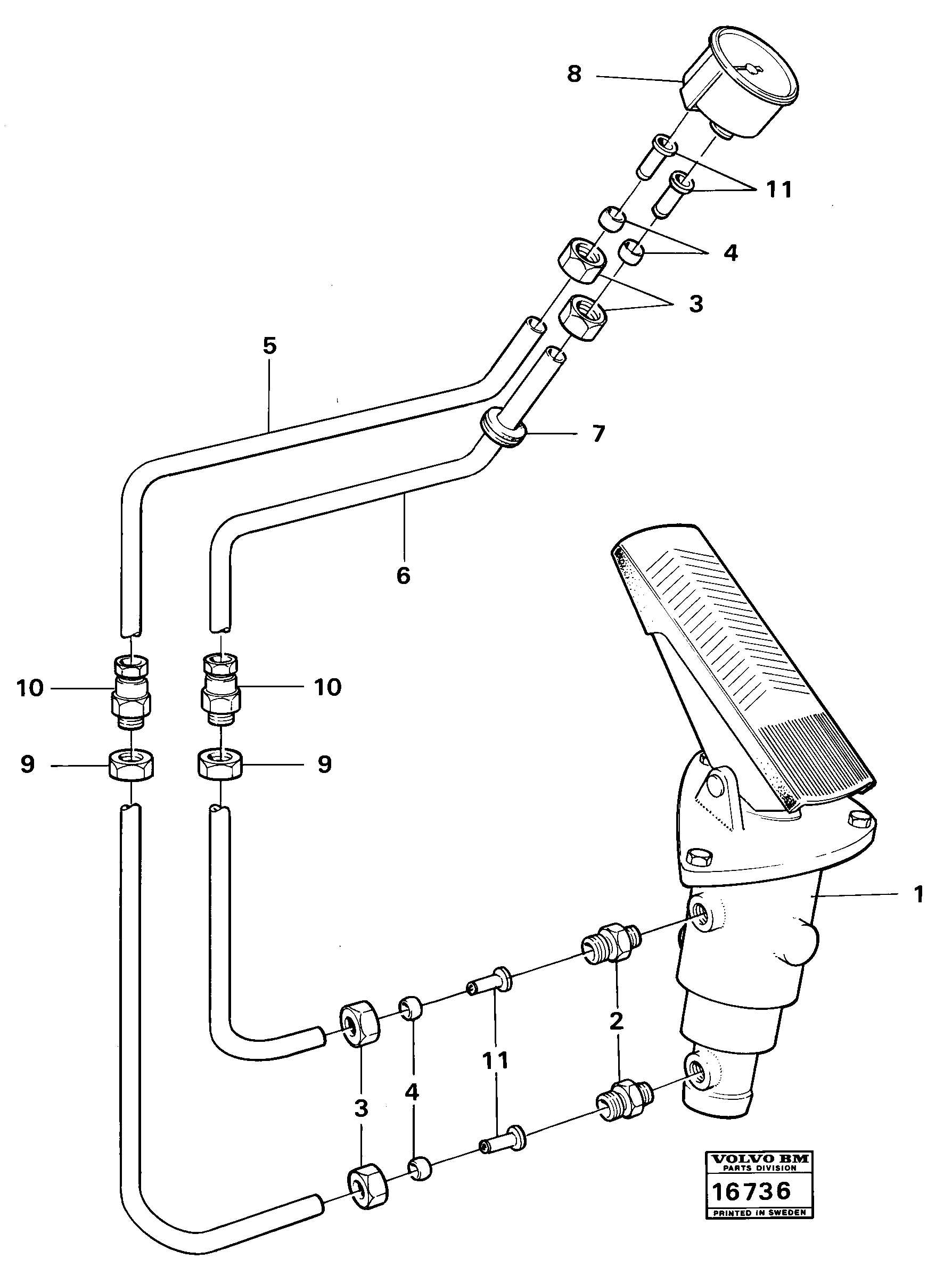 Схема запчастей Volvo 4600 4600 - 15103 Pressure gauge 