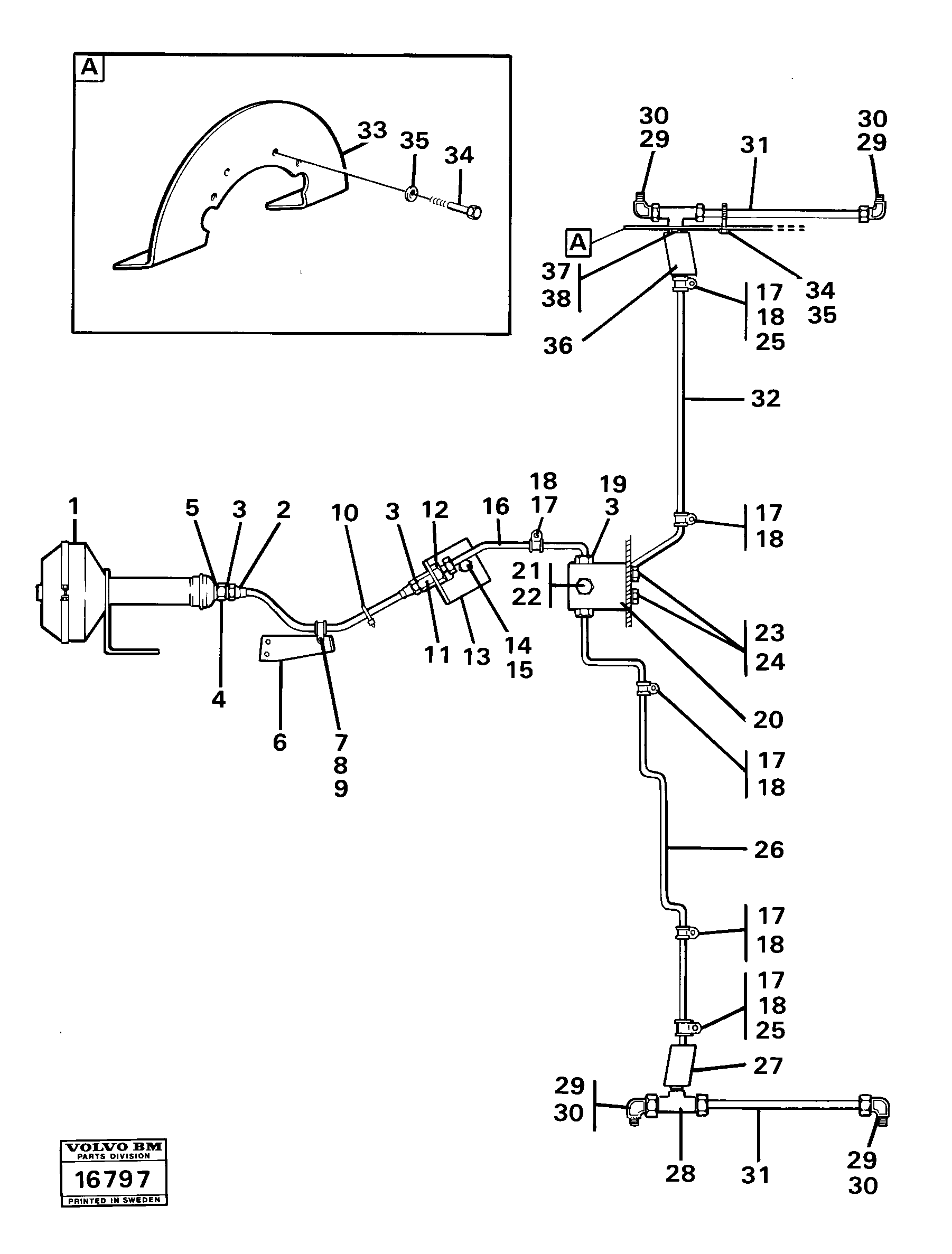 Схема запчастей Volvo 4600 4600 - 172 Hydraulic system front 