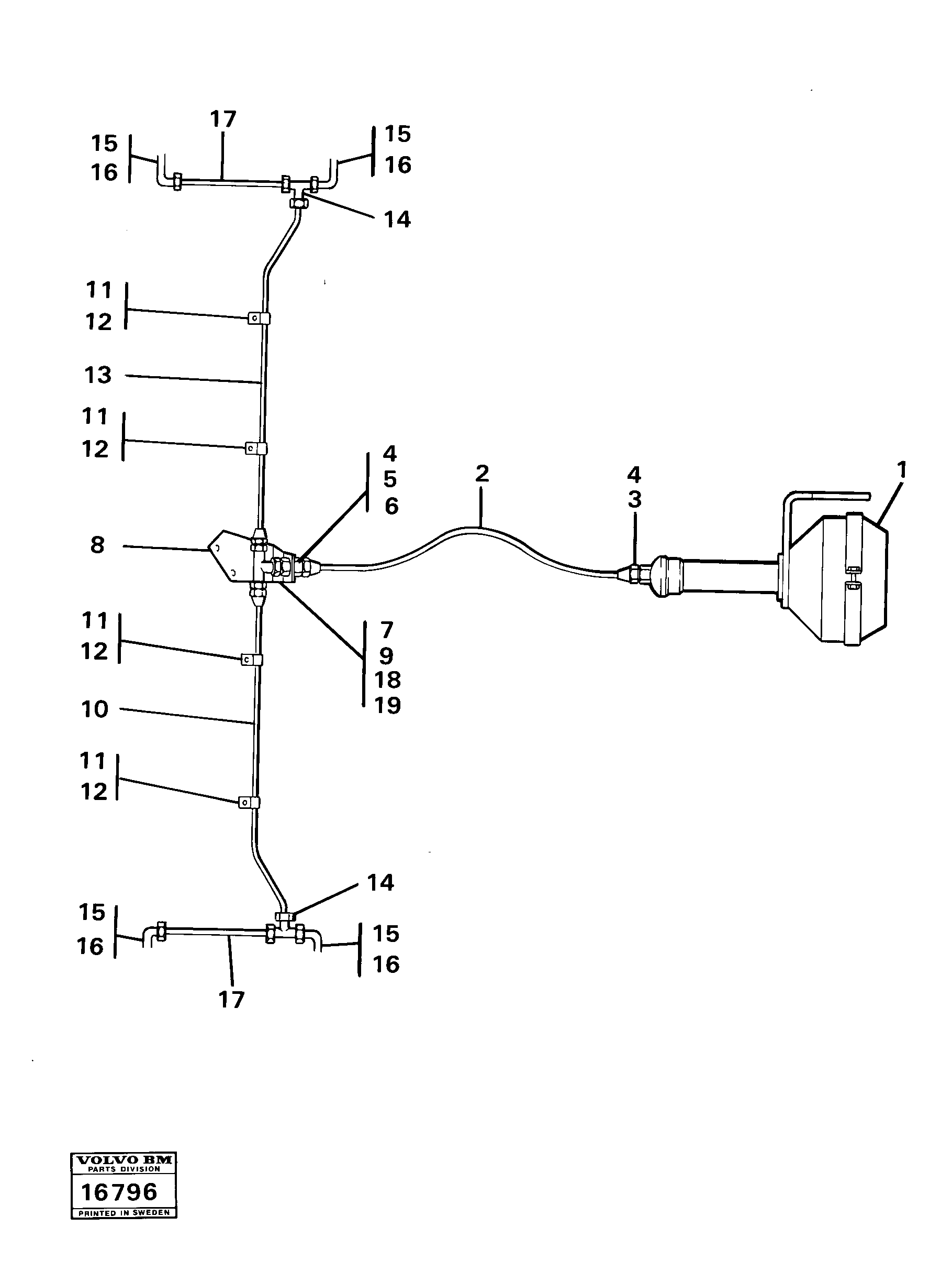 Схема запчастей Volvo 4600 4600 - 40342 Hydraulic system rear 