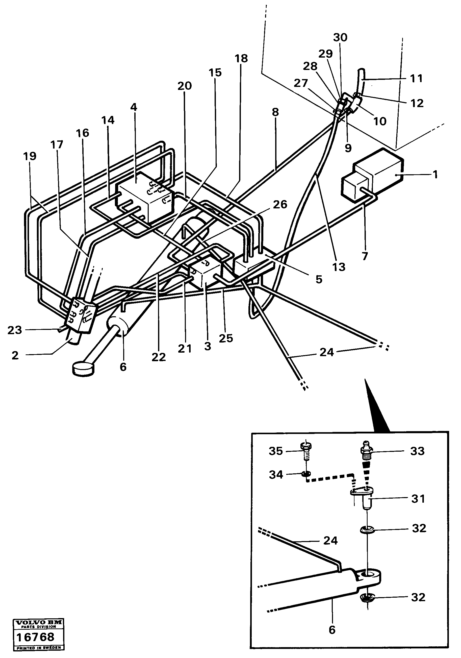 Схема запчастей Volvo 4600 4600 - 101907 Steering system, components and Hoses 