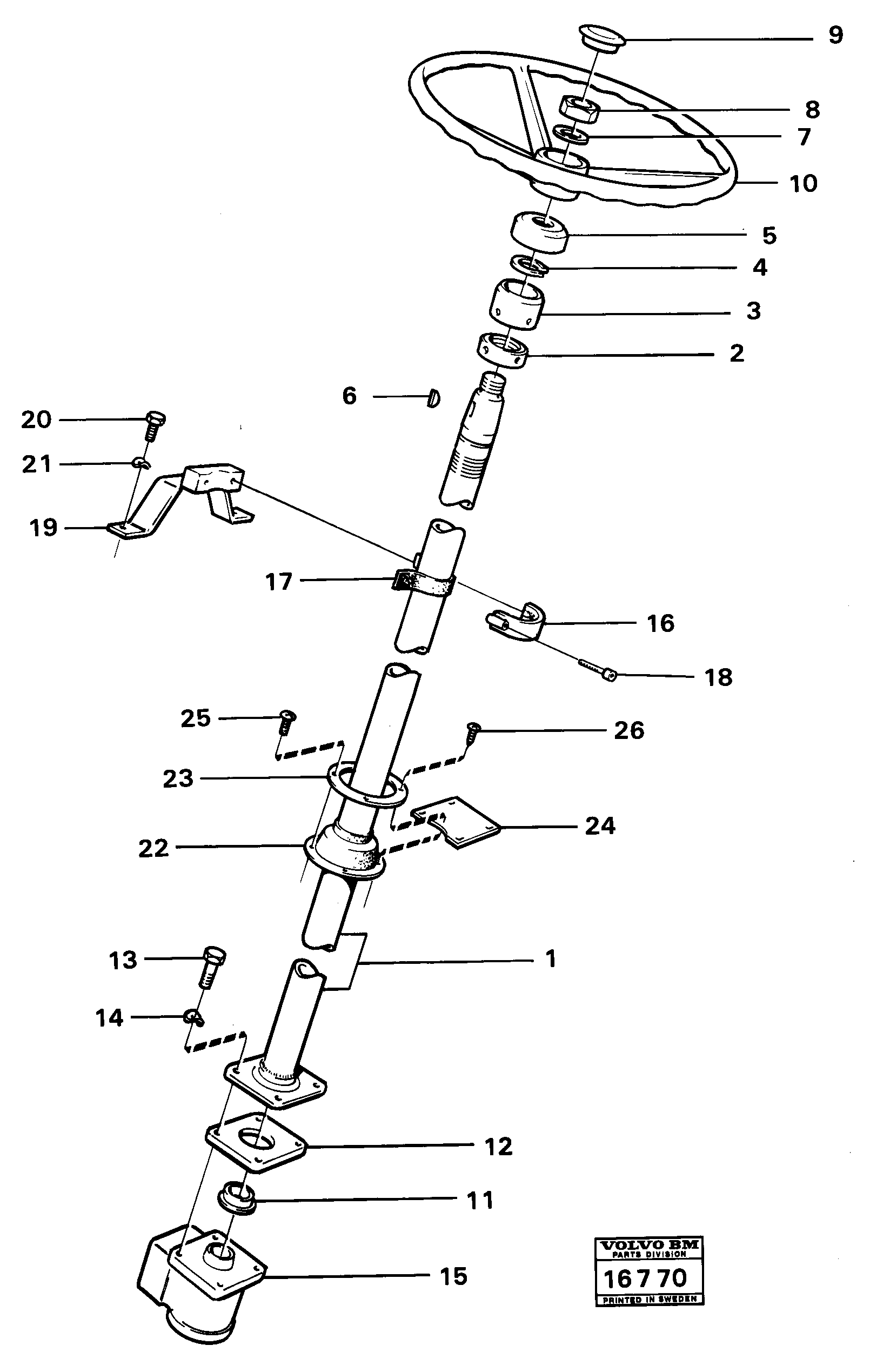 Схема запчастей Volvo 4600 4600 - 16436 Steering column with fitting parts 