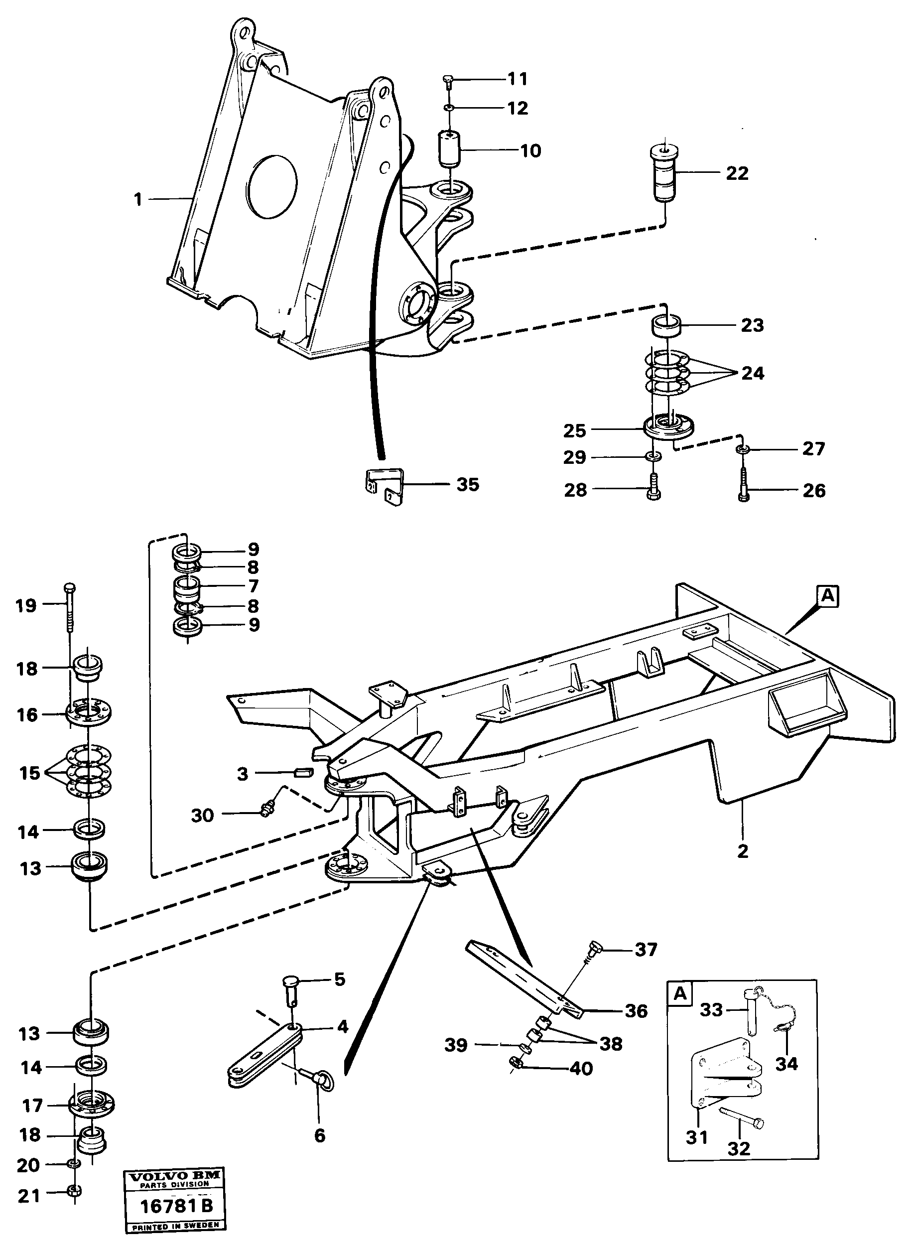 Схема запчастей Volvo 4600 4600 - 16440 Frame 