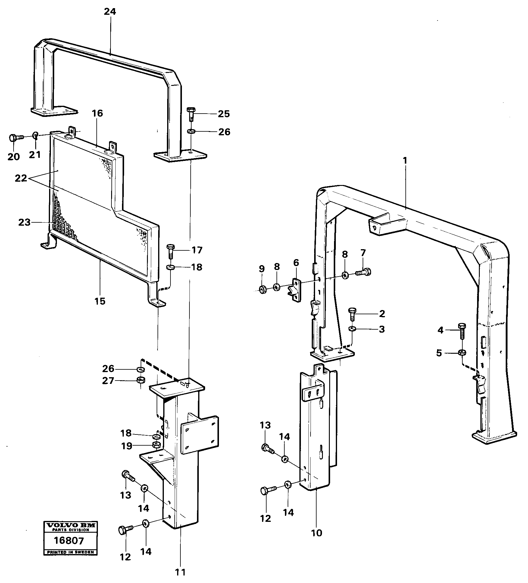 Схема запчастей Volvo 4600 4600 - 15121 Fitting parts for engine plates 