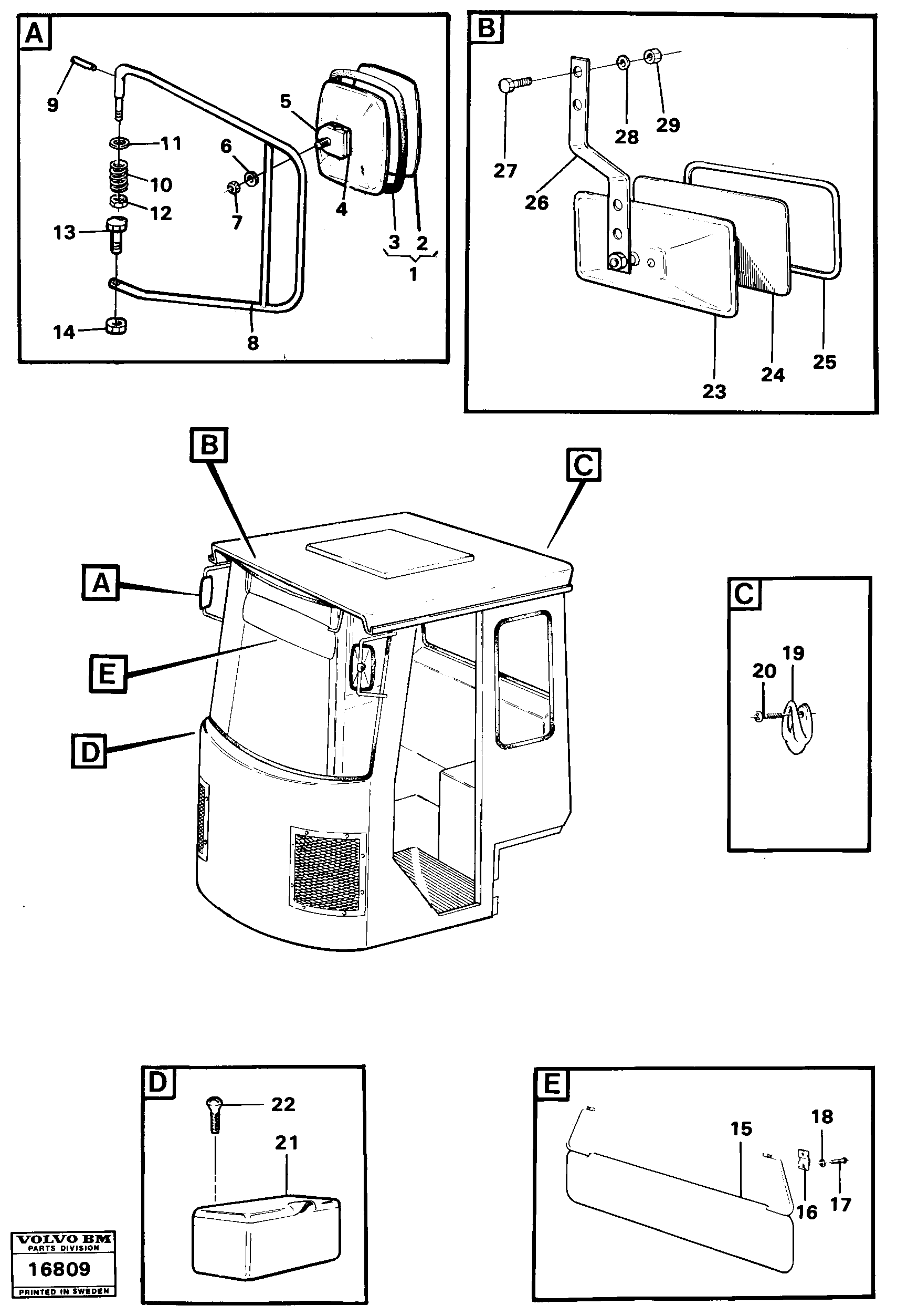 Схема запчастей Volvo 4600 4600 - 10246 Interior components and rear-view mirror 