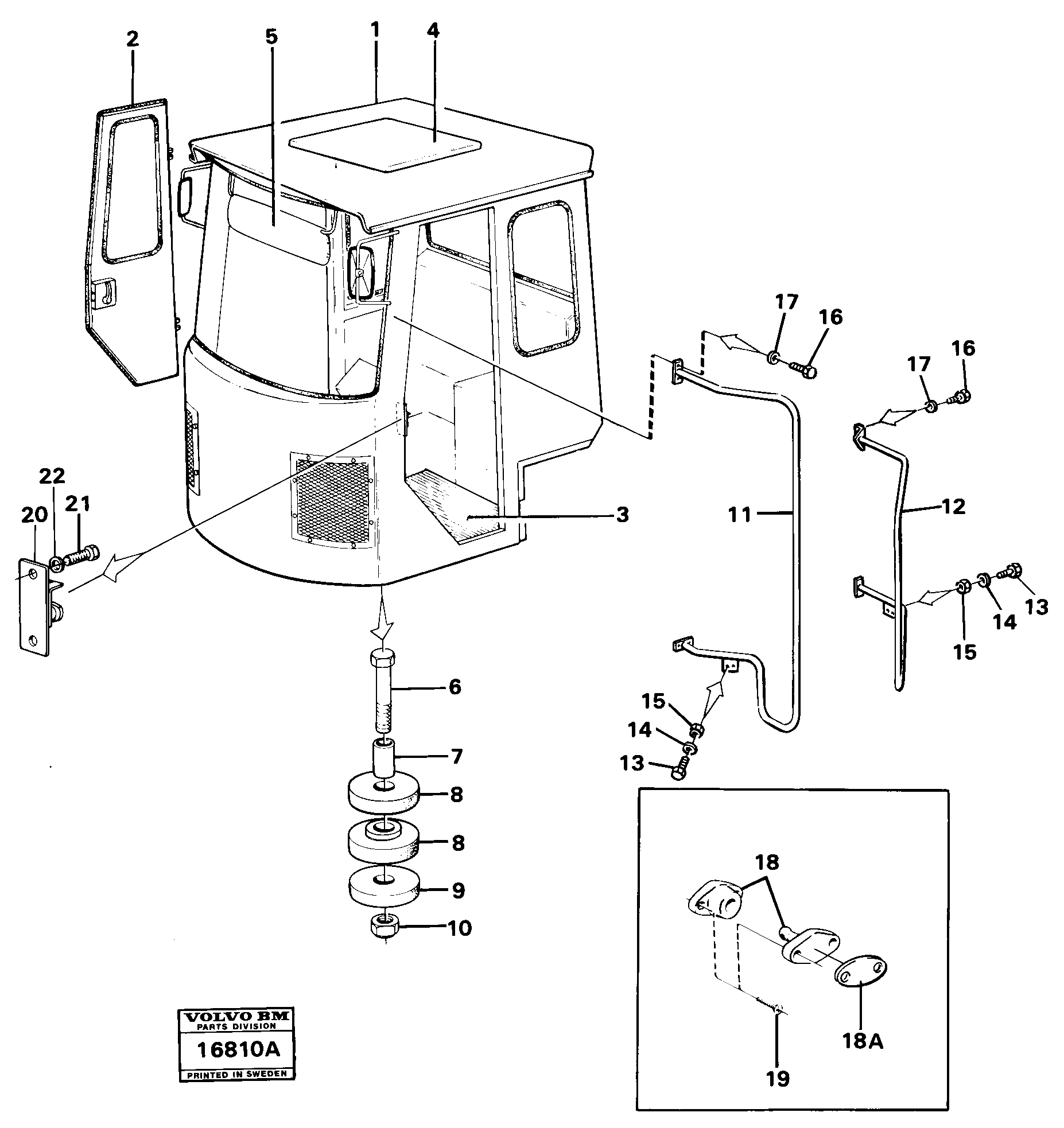 Схема запчастей Volvo 4600 4600 - 15123 Operators cab 