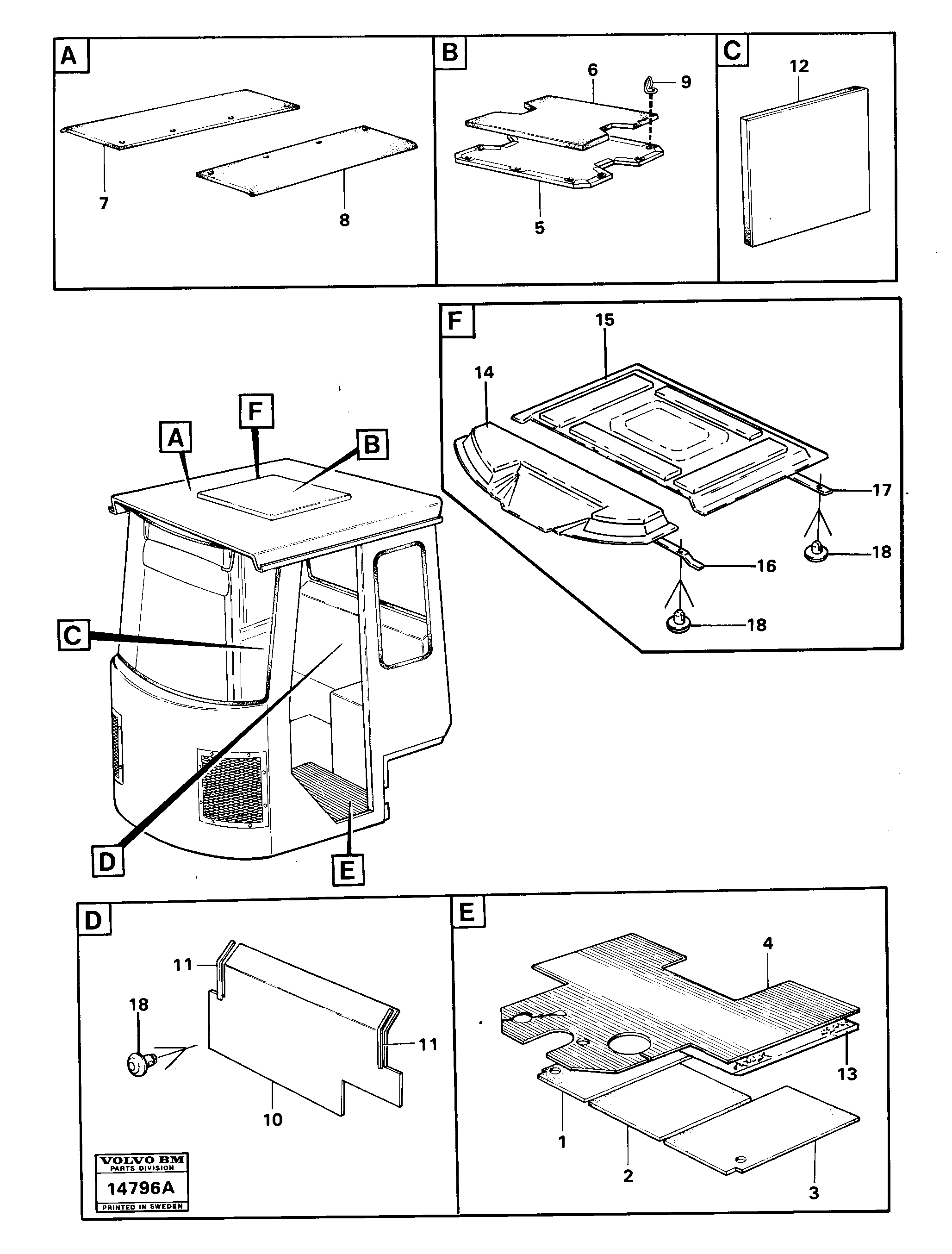 Схема запчастей Volvo 4600 4600 - 15124 Insulating matting 