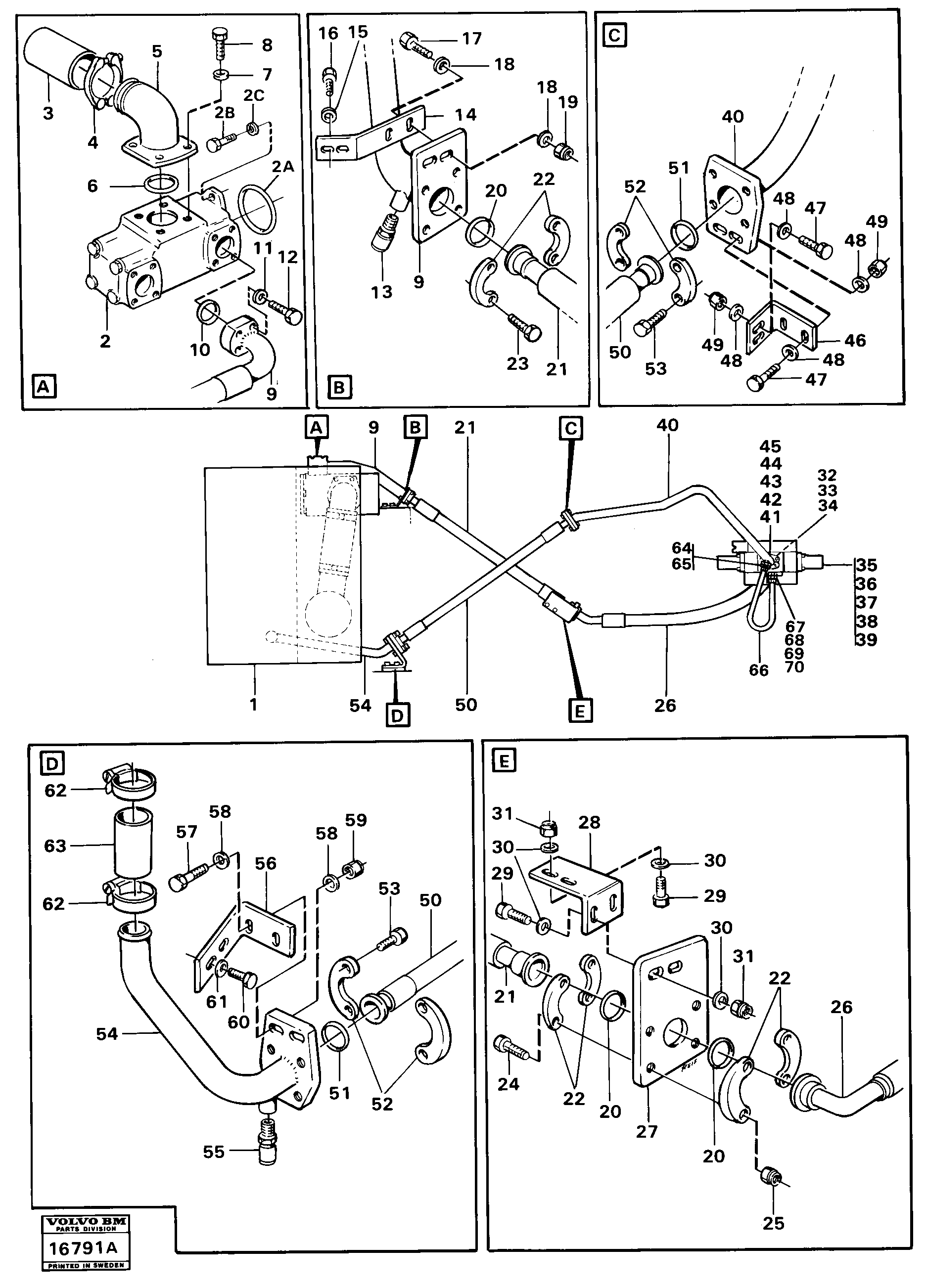 Схема запчастей Volvo 4600 4600 - 101908 Hydraulic system feed lines 