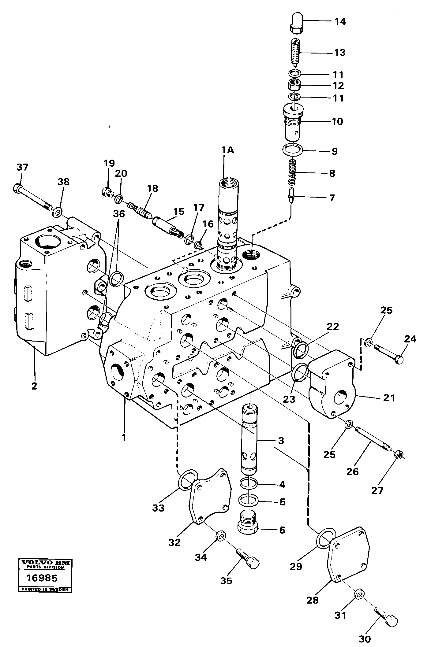 Схема запчастей Volvo 4600 4600 - 10773 Control valve tillv.nr - 1838 