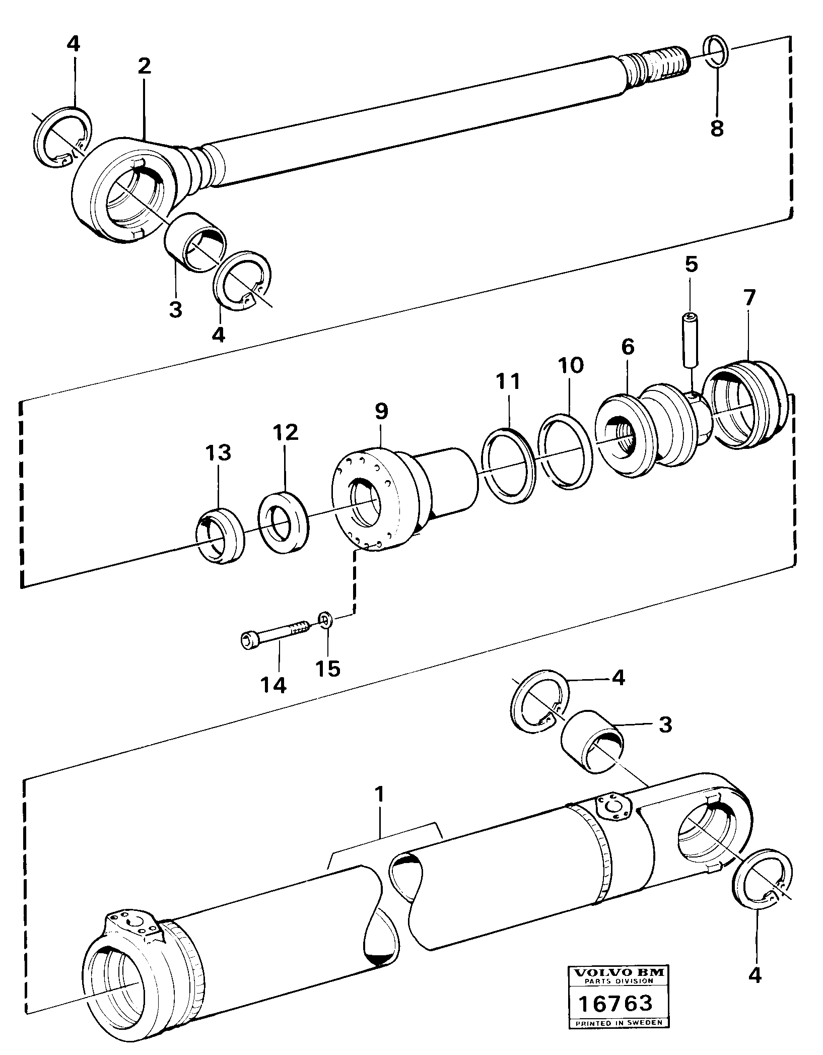 Схема запчастей Volvo 4600 4600 - 16445 Hydraulic cylinder, tilting 