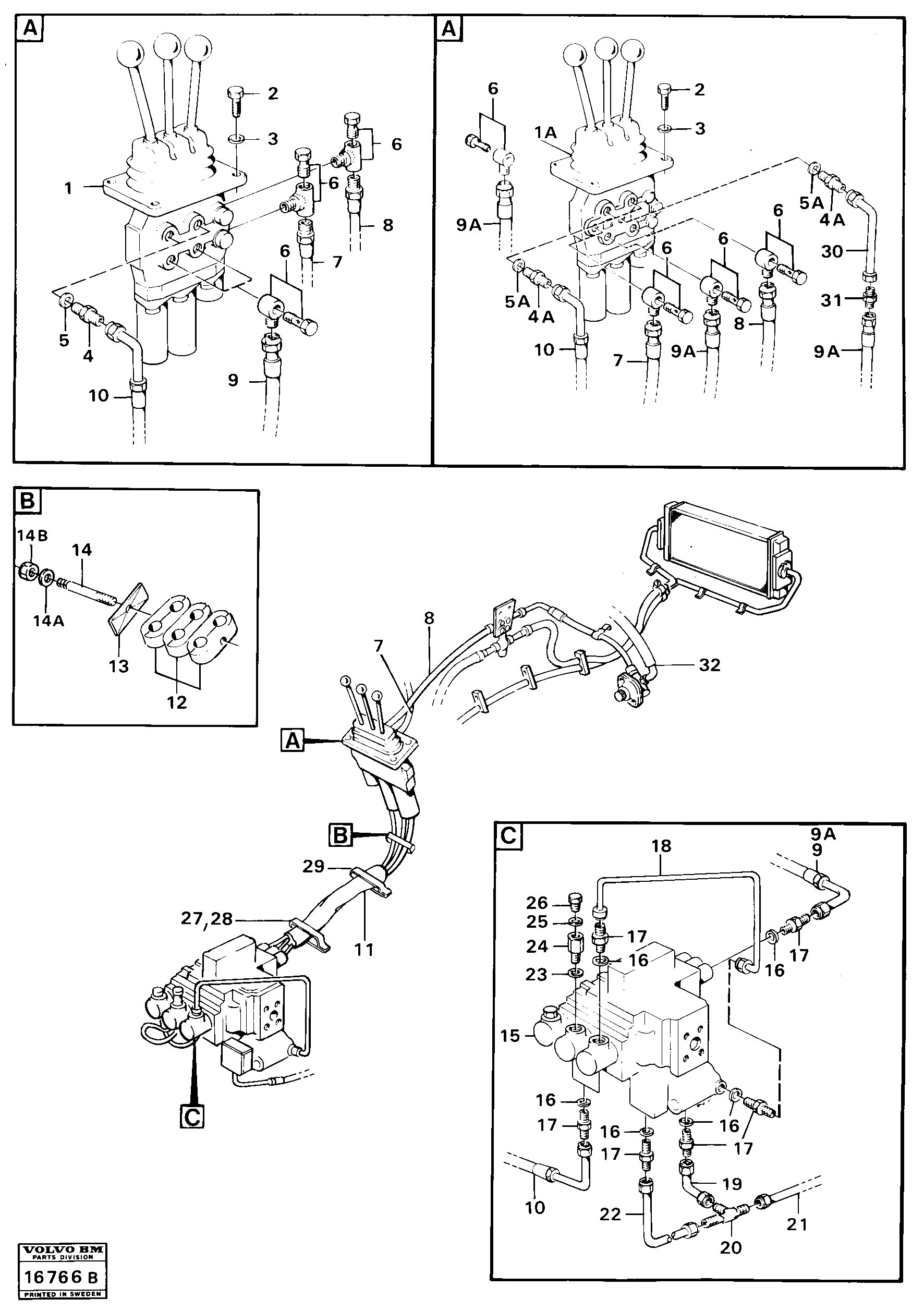 Схема запчастей Volvo 4600 4600 - 16446 Servo-system control lines 