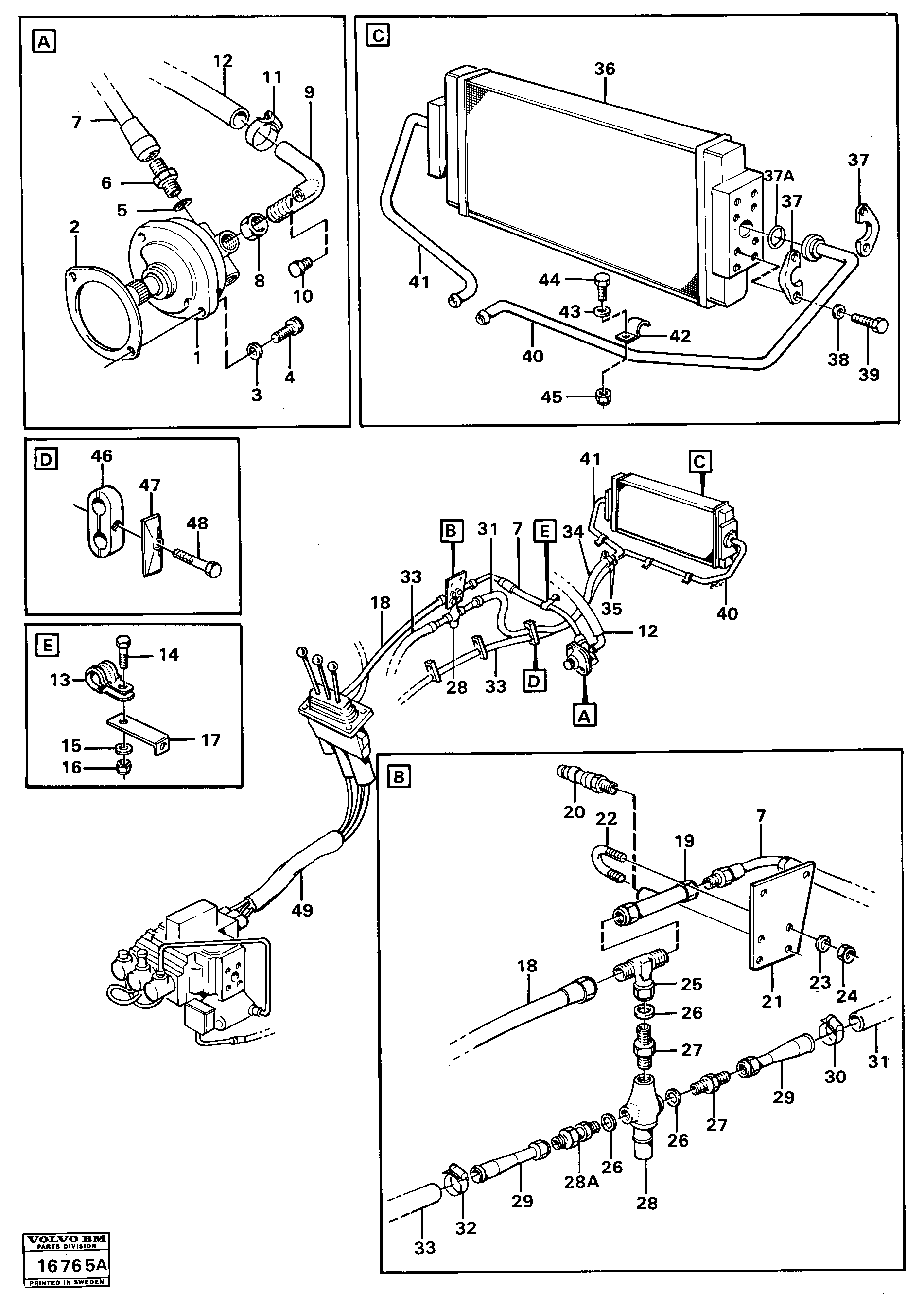 Схема запчастей Volvo 4600 4600 - 97824 Servo-system feed lines 