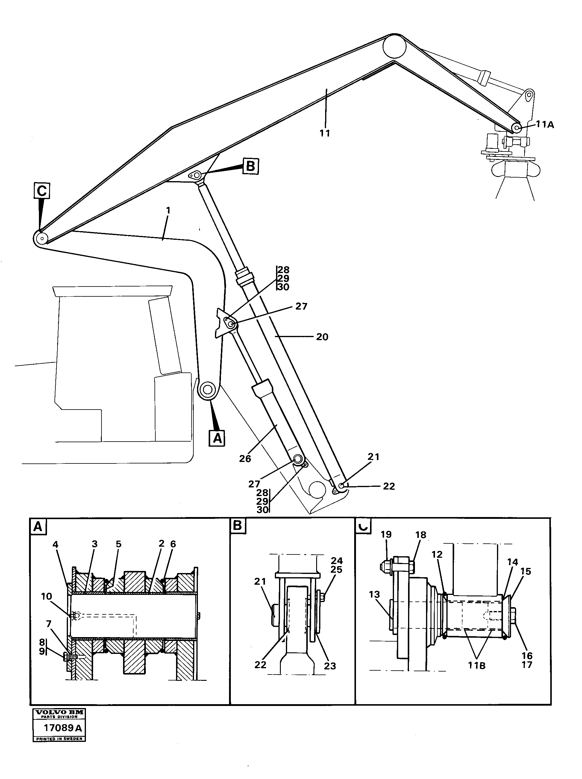 Схема запчастей Volvo 4600 4600 - 19189 Lifting unit 99365 