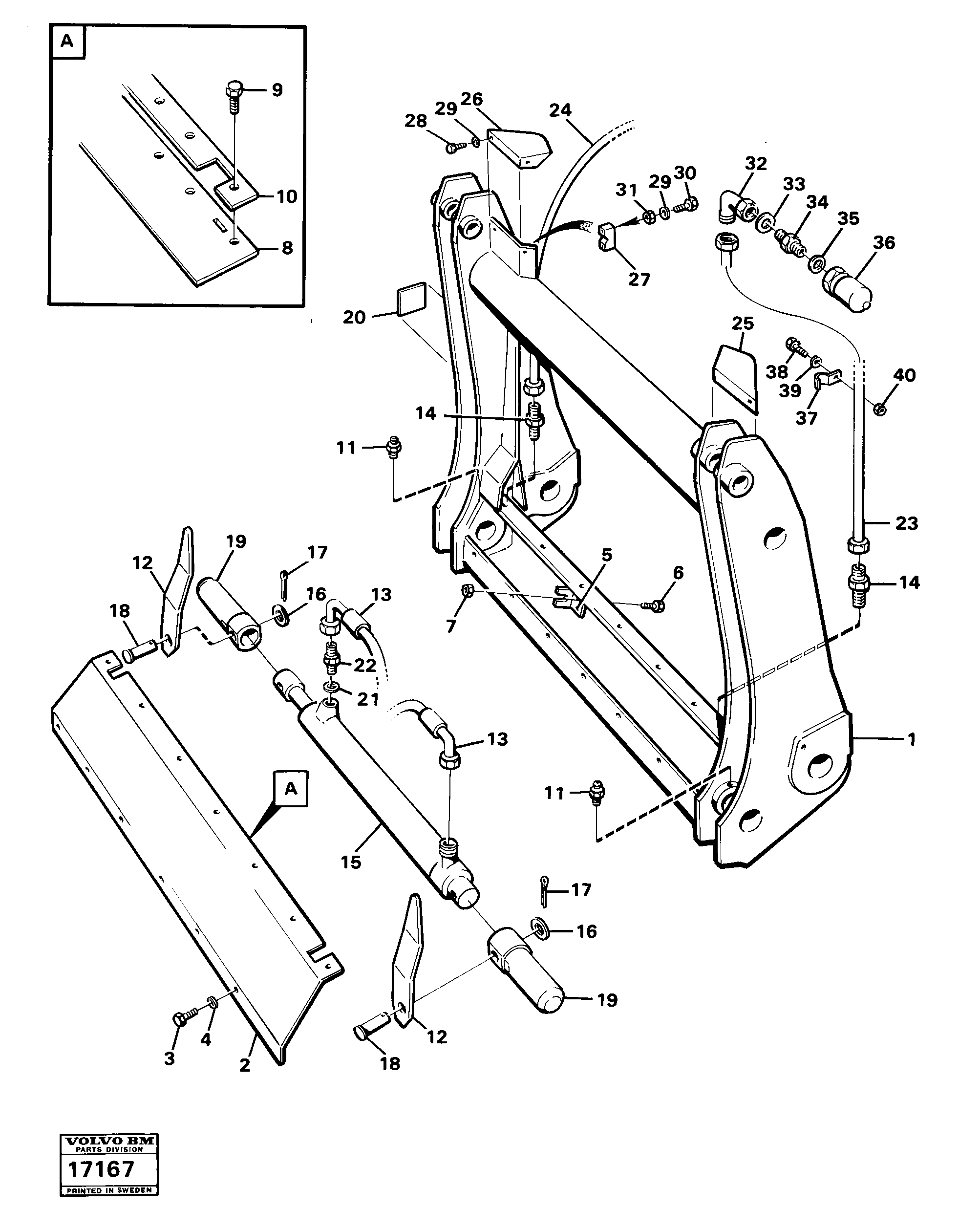 Схема запчастей Volvo 4600 4600 - 23292 Hydraulic attachment bracket 