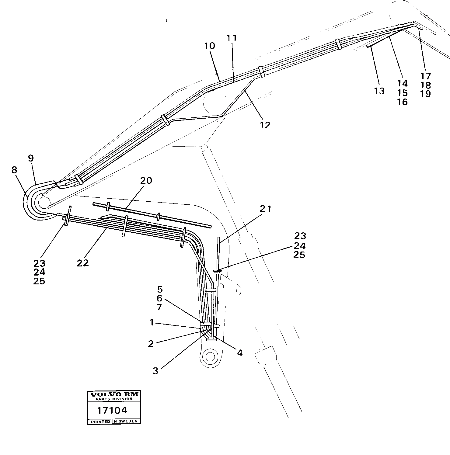 Схема запчастей Volvo 4600 4600 - 91654 Hydraulic pipes and guard plates 