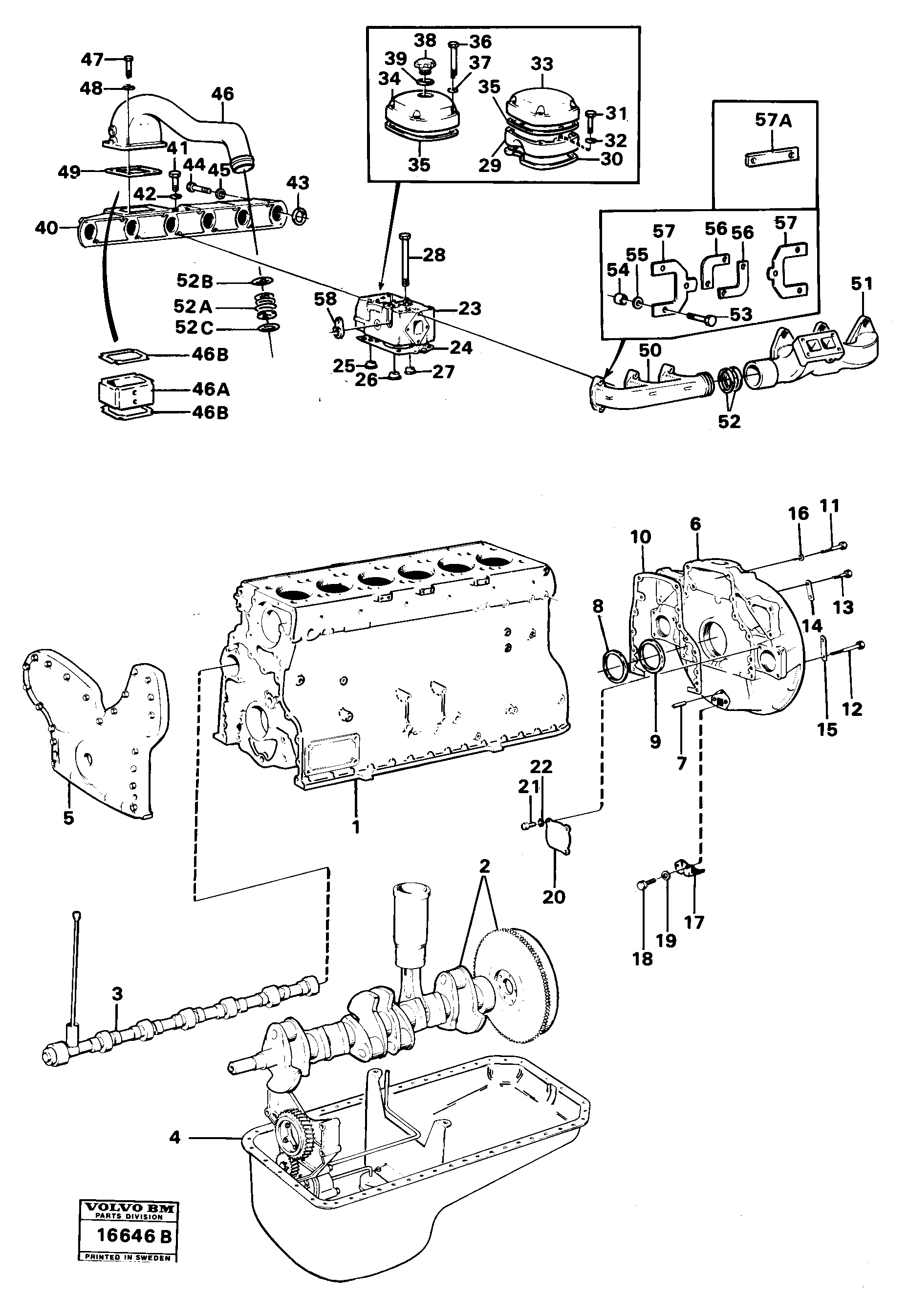 Схема запчастей Volvo 4600 4600 - 100783 Engine with fitting parts 