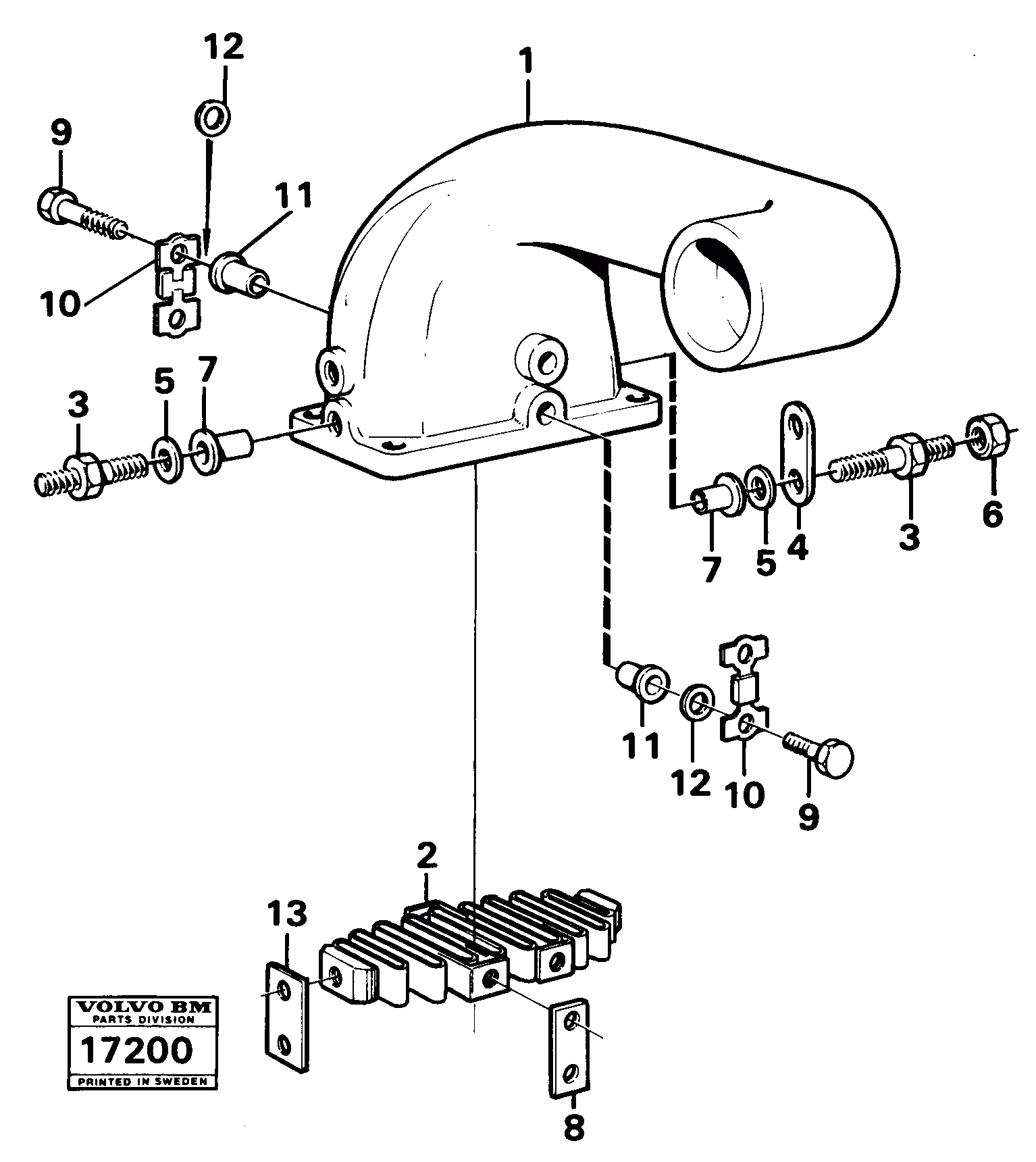 Схема запчастей Volvo 4600 4600 - 35916 Connecting pipe with starting heater 99308 