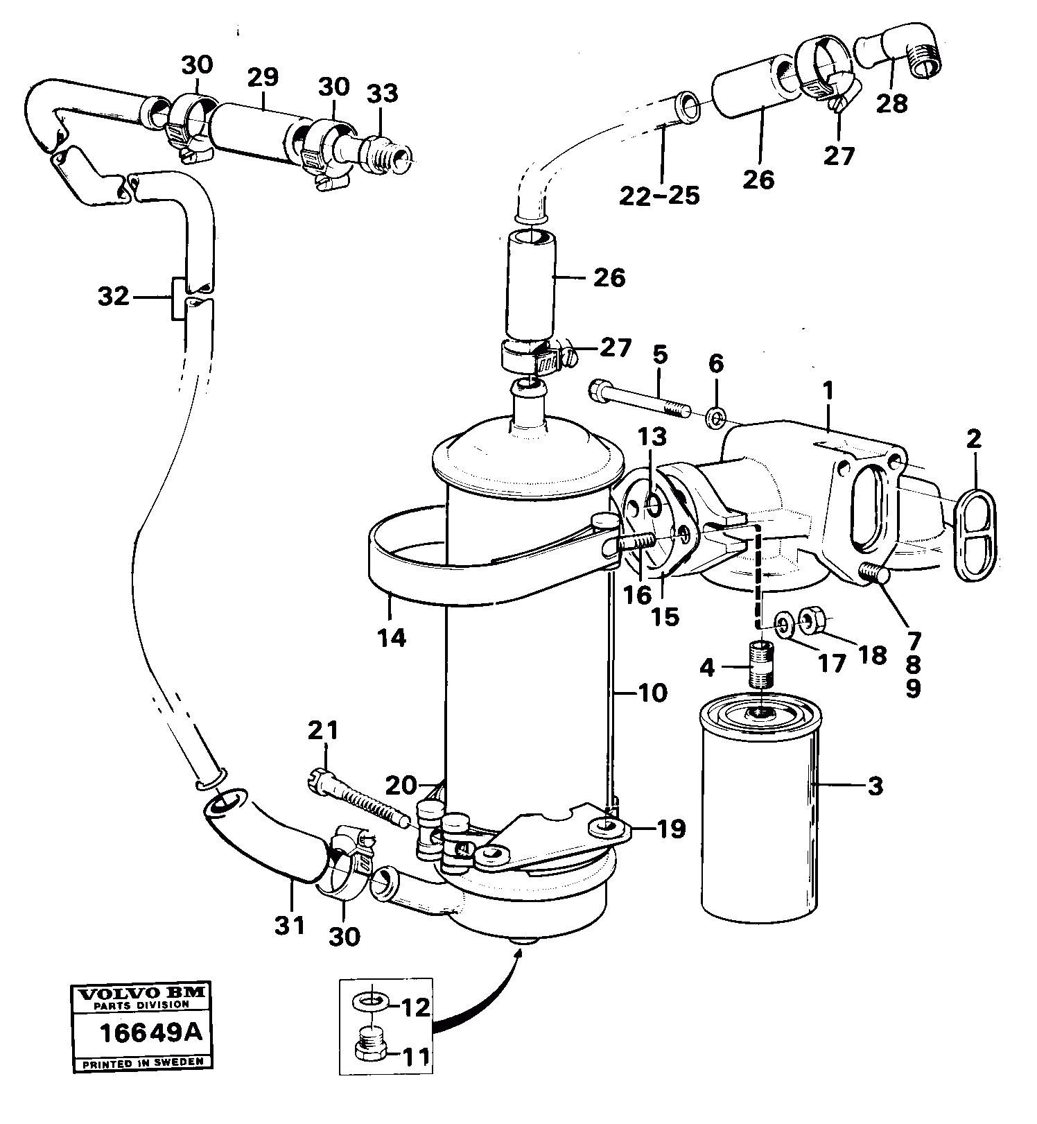 Схема запчастей Volvo 4600 4600 - 71039 Oil filter and oil cooler 