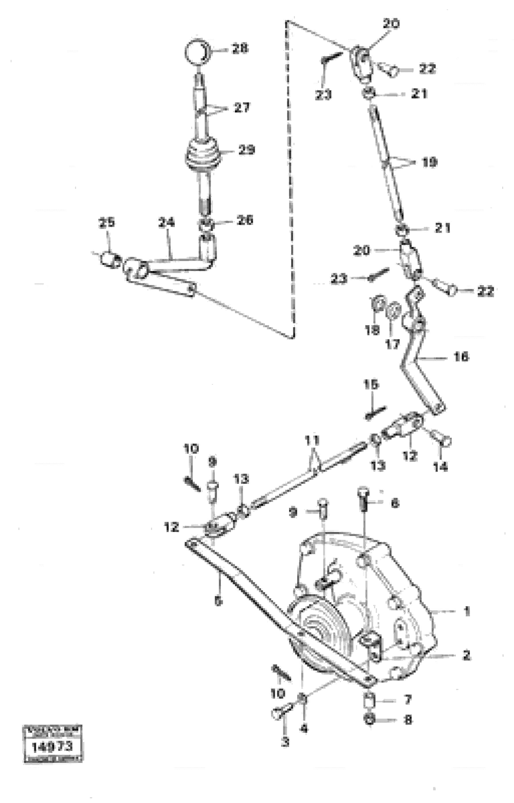 Схема запчастей Volvo 616B/646 616B,646 D45, TD45 - 22205 Controls for four-wheels drive 646 