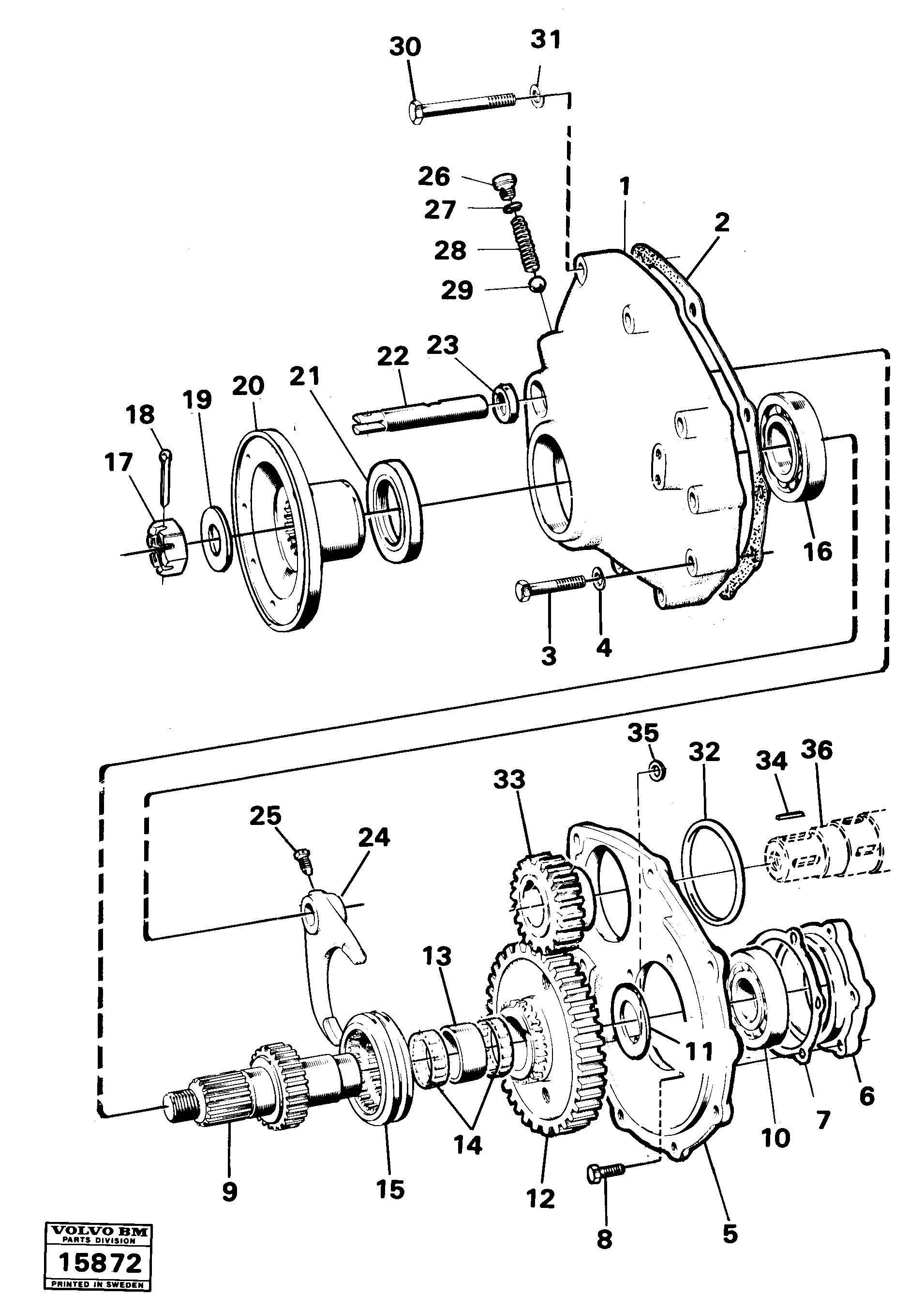 Схема запчастей Volvo 616B/646 616B,646 D45, TD45 - 92431 Complementary gear case 646 