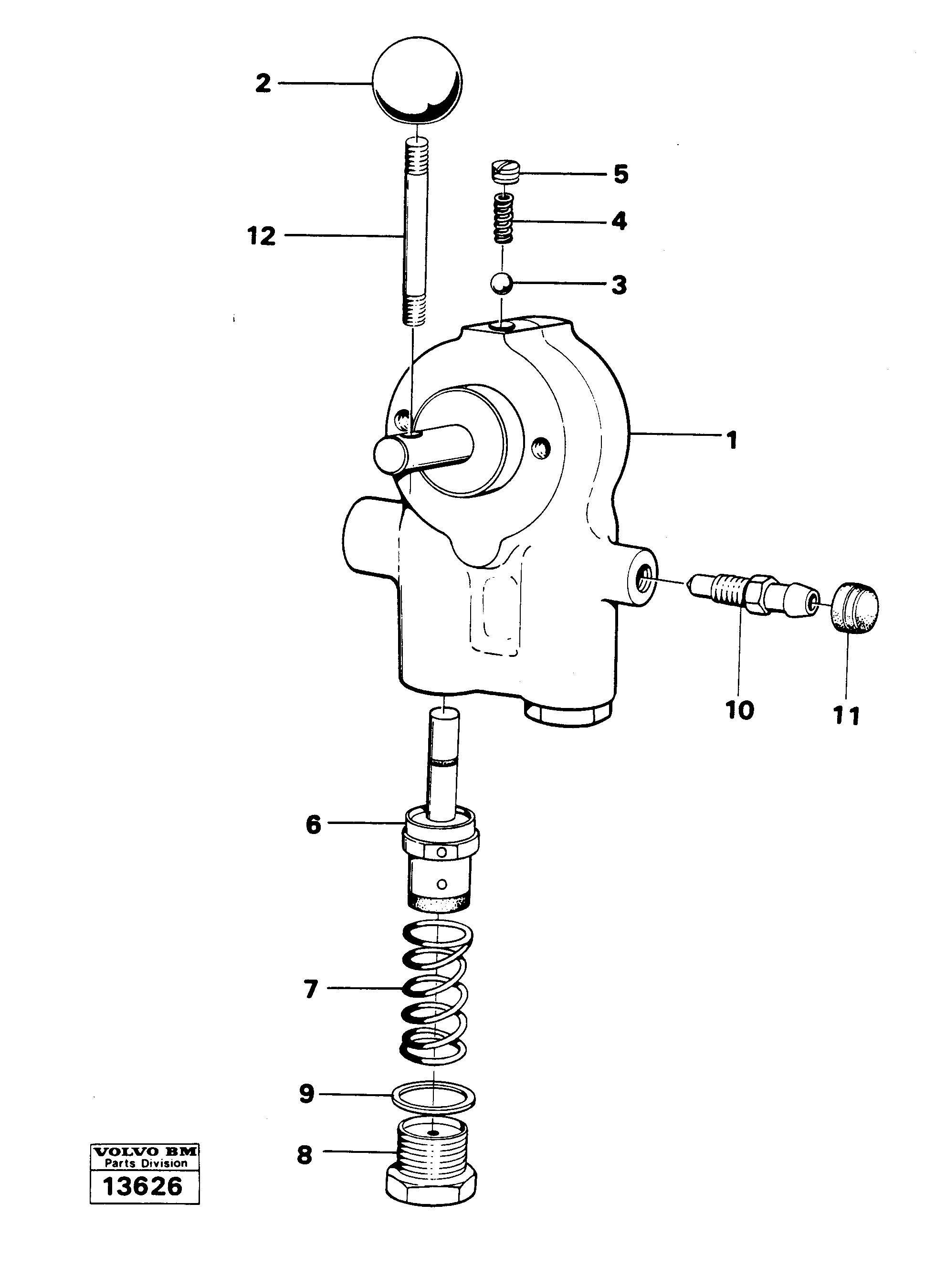 Схема запчастей Volvo 616B/646 616B,646 D45, TD45 - 18161 Steering-brake valve 