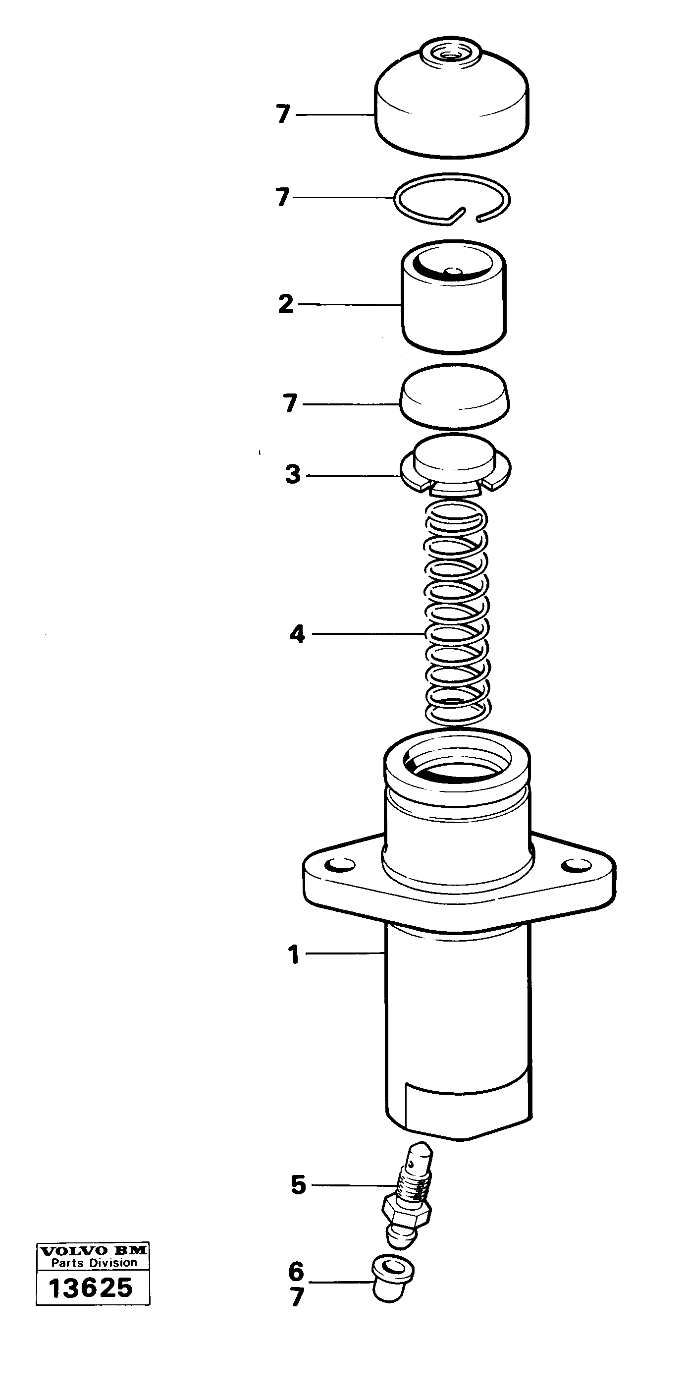 Схема запчастей Volvo 616B/646 616B,646 D45, TD45 - 36910 Brake cylinder 