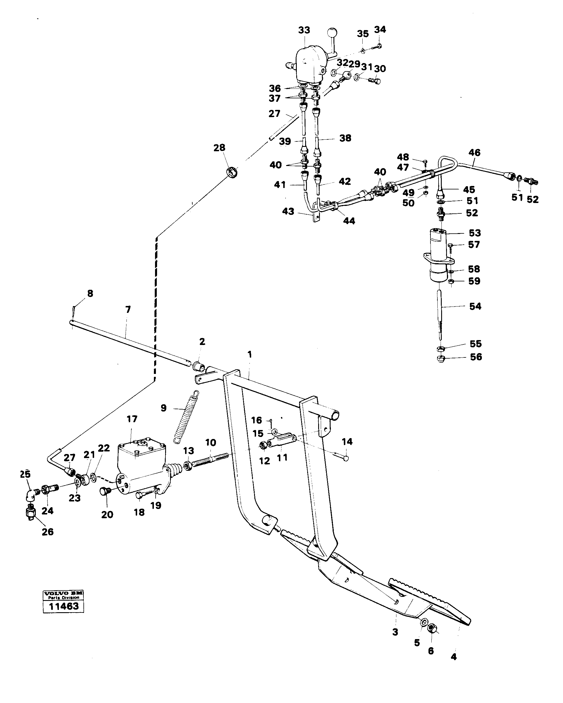 Схема запчастей Volvo 616B/646 616B,646 D45, TD45 - 49332 Brake system 