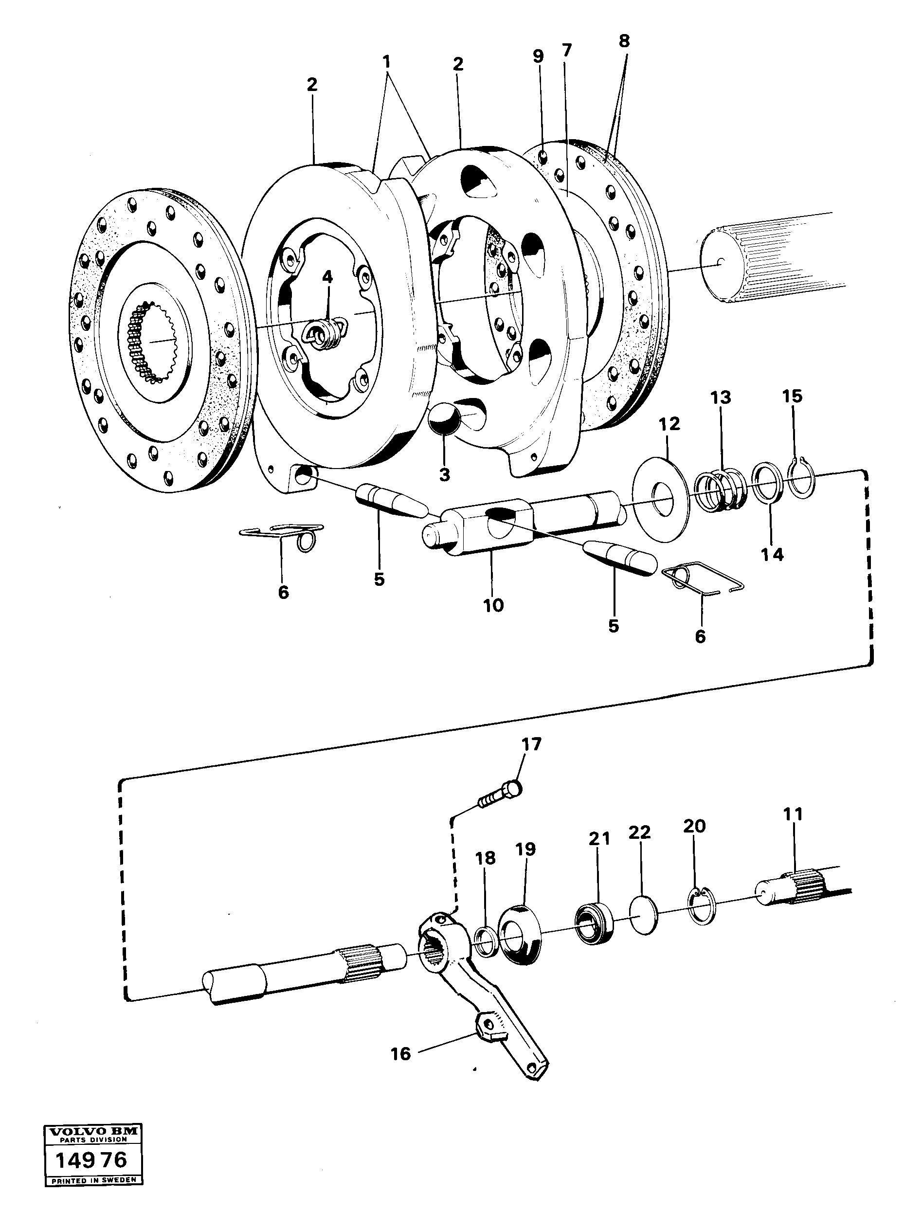 Схема запчастей Volvo 616B/646 616B,646 D45, TD45 - 95677 Disc brake 