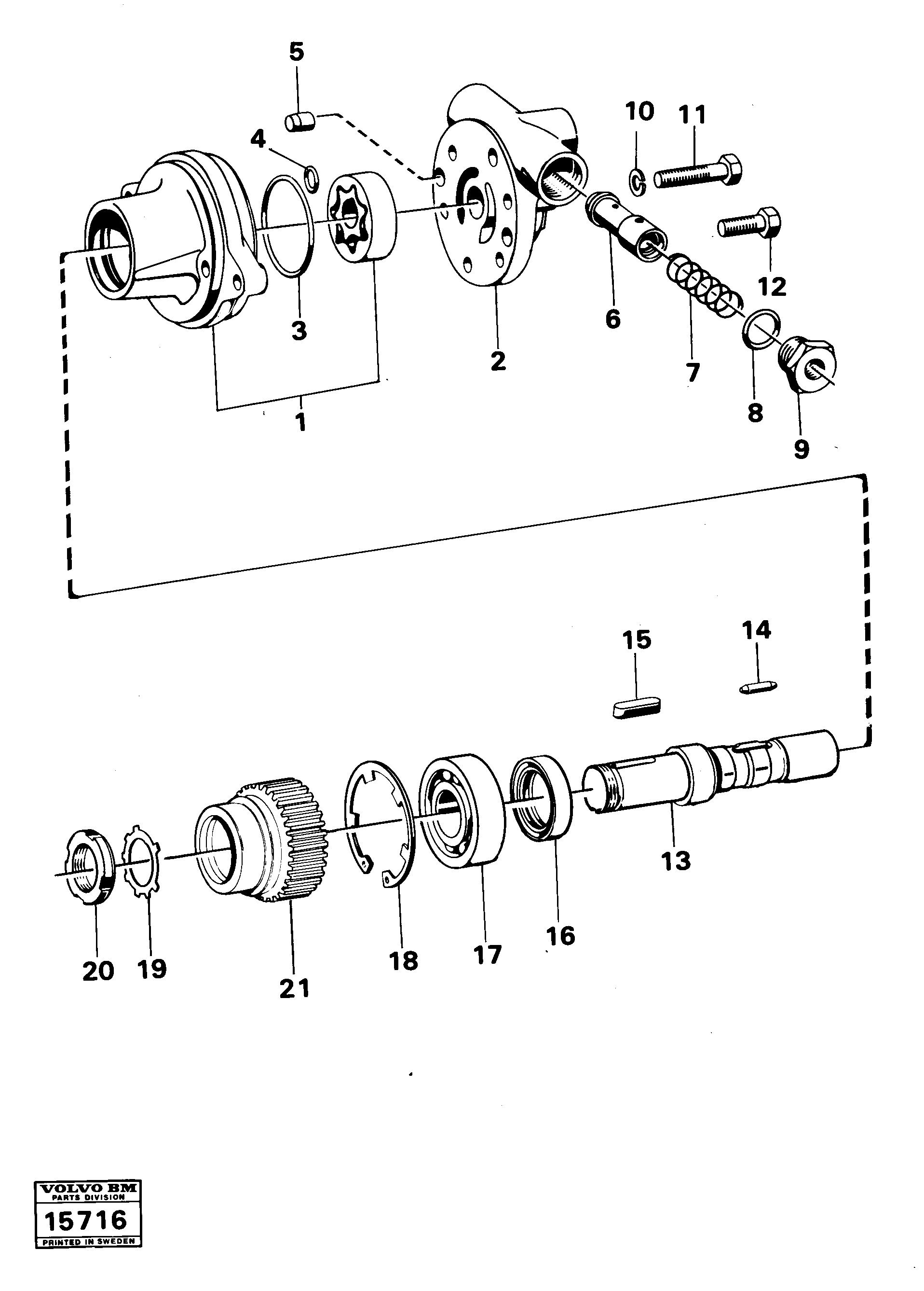 Схема запчастей Volvo 616B/646 616B,646 D45, TD45 - 18163 Насос масляный 