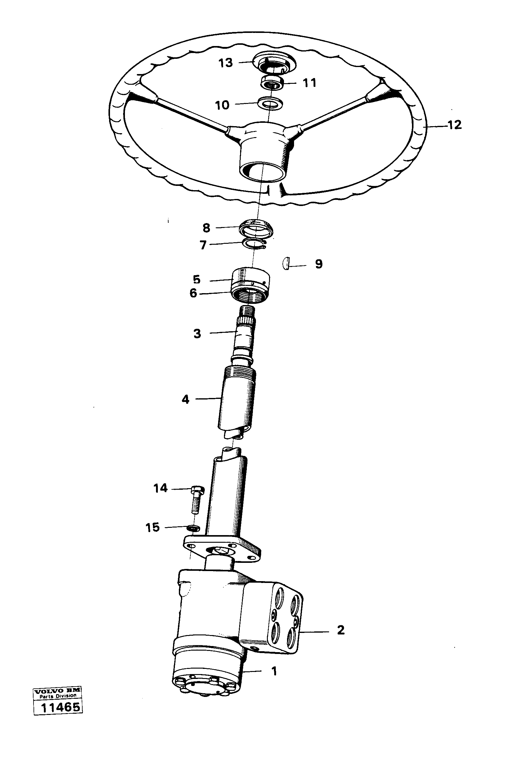 Схема запчастей Volvo 616B/646 616B,646 D45, TD45 - 22213 Steering gear with fitting parts 