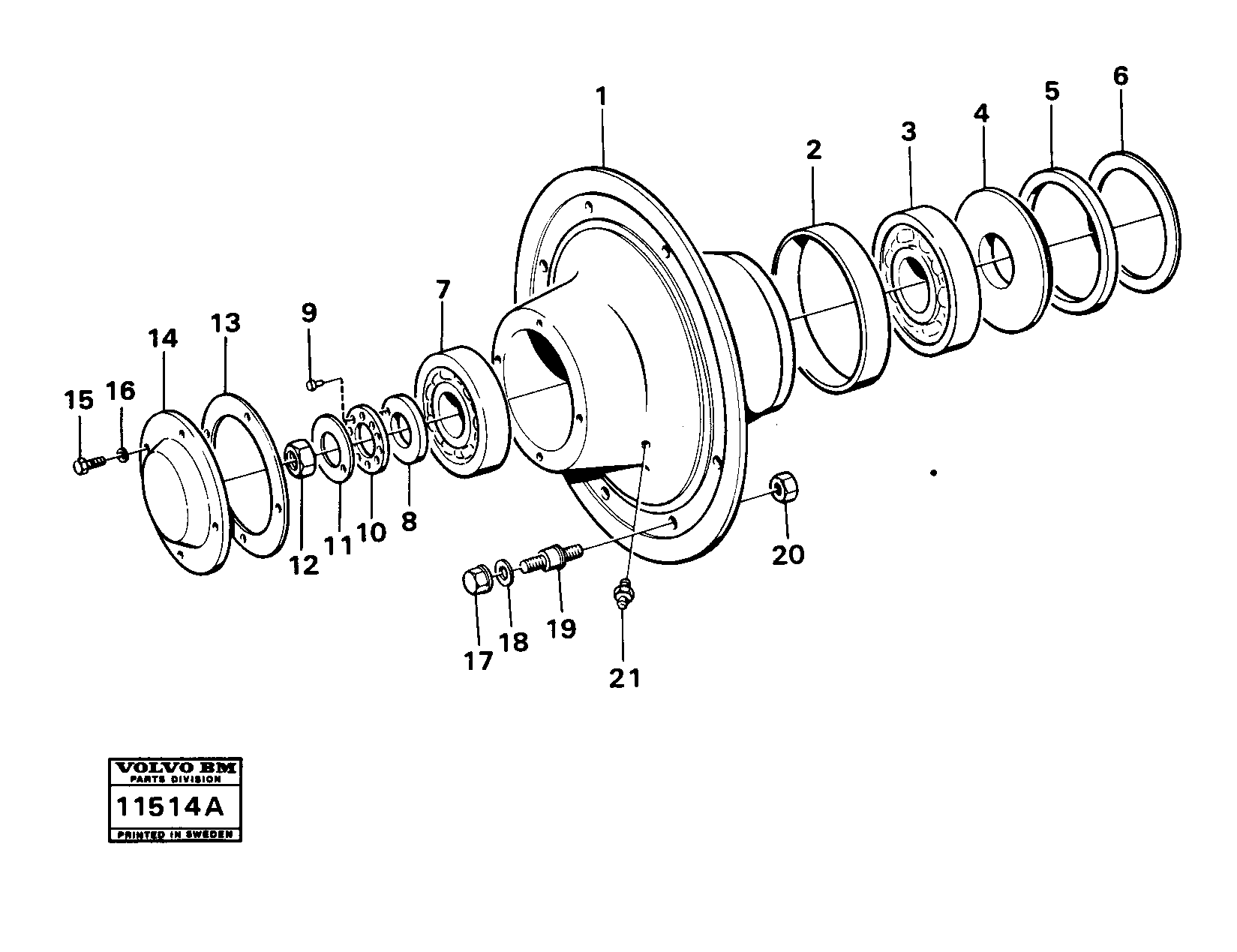 Схема запчастей Volvo 616B/646 616B,646 D45, TD45 - 18786 Wheel hub 616b 