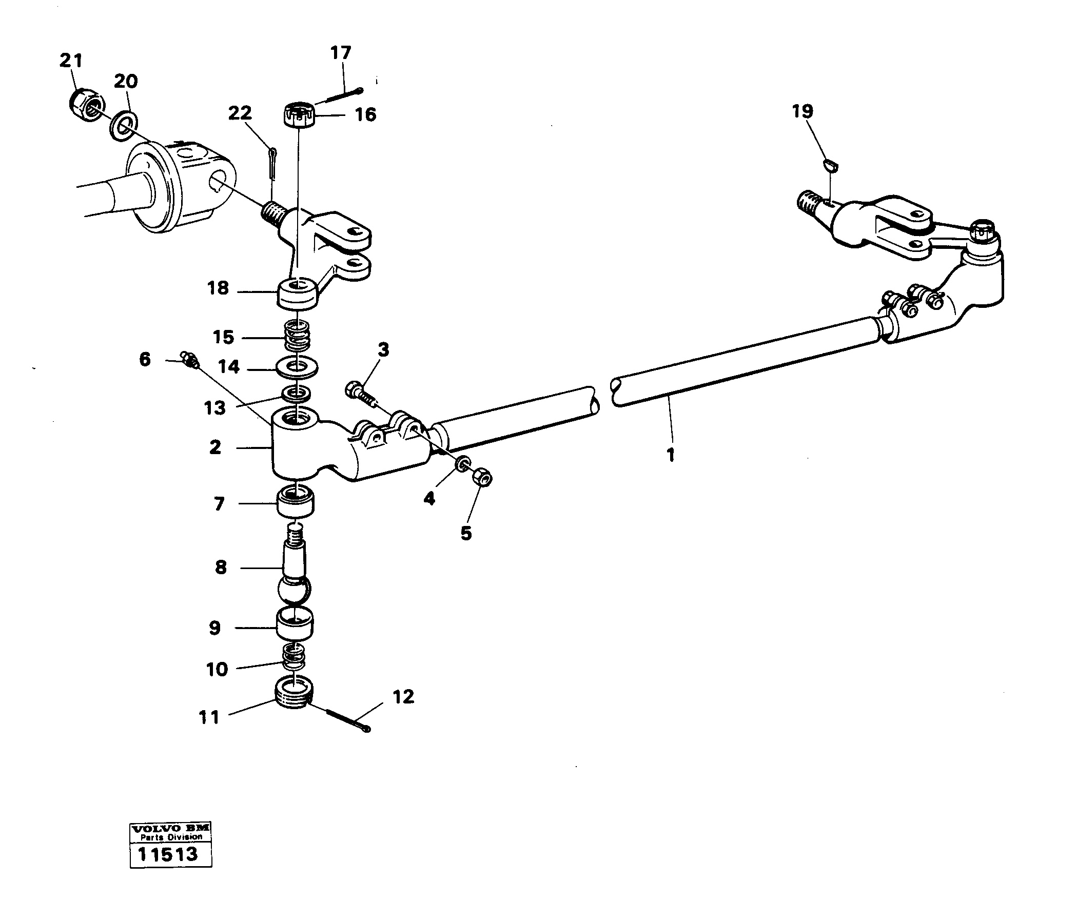 Схема запчастей Volvo 616B/646 616B,646 D45, TD45 - 22217 Tie rod 616 b 