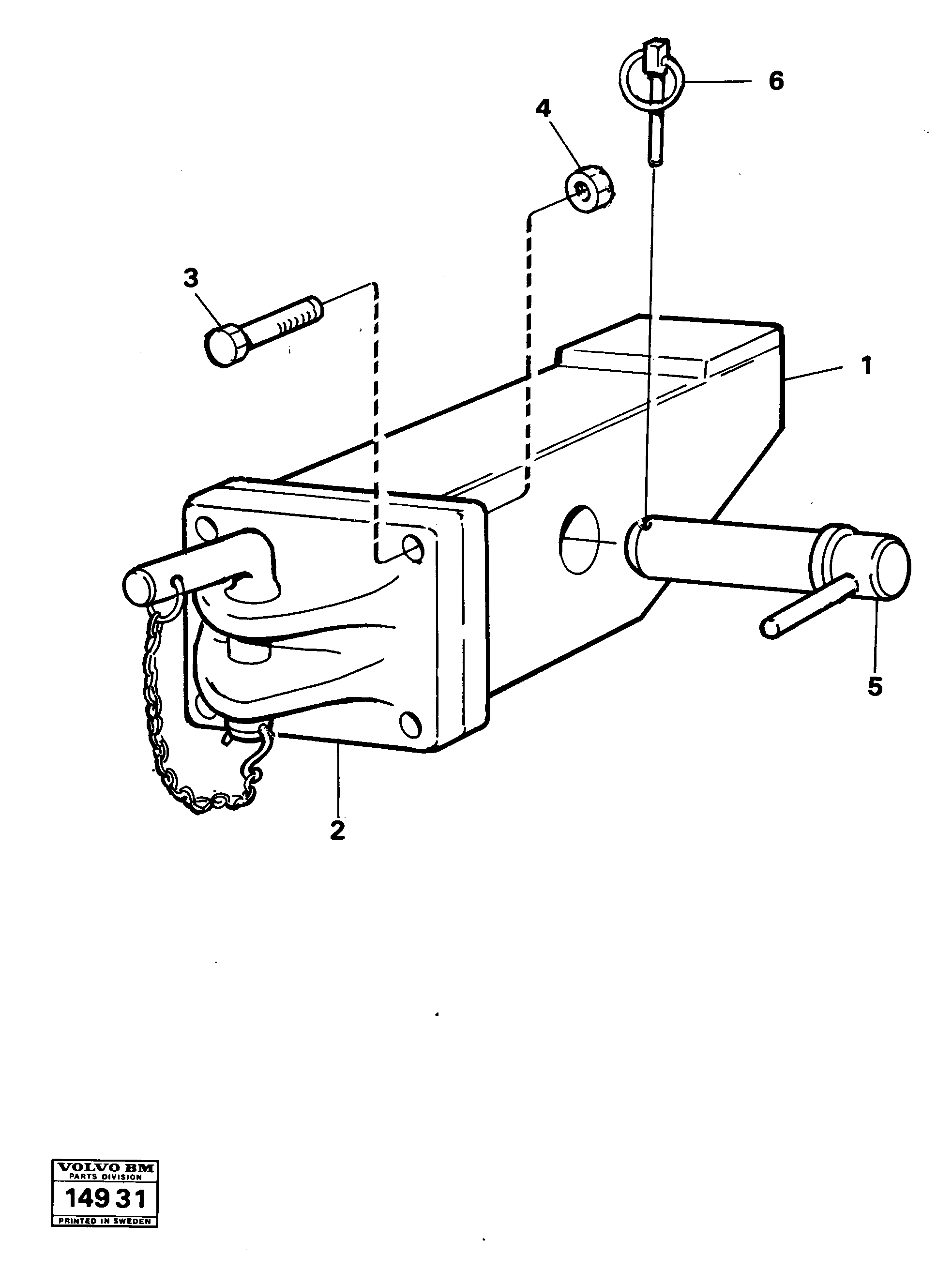 Схема запчастей Volvo 616B/646 616B,646 D45, TD45 - 4171 Draft hook 98522 