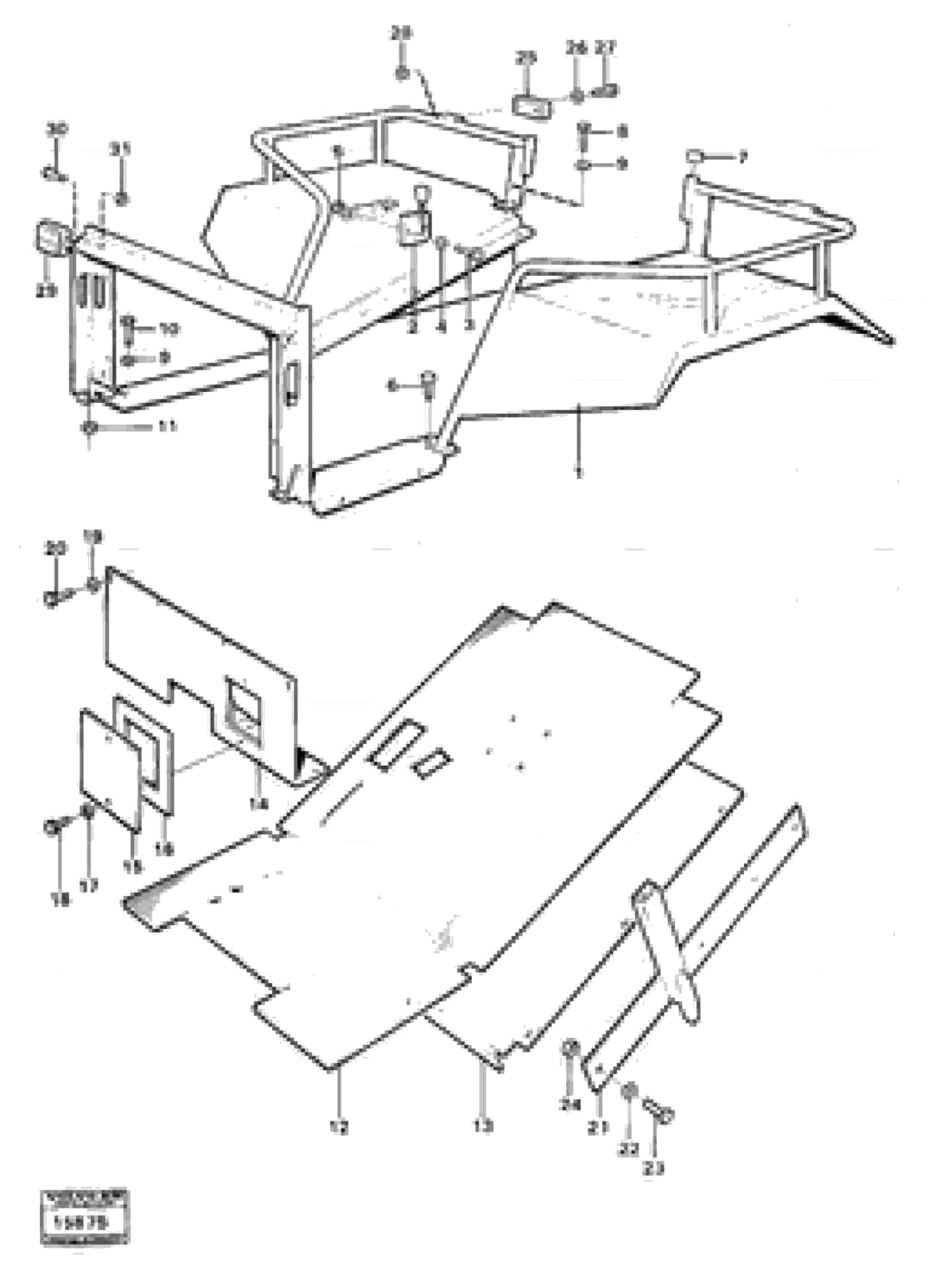 Схема запчастей Volvo 616B/646 616B,646 D45, TD45 - 15951 Drivers platform prod 36117 Prod 36121 