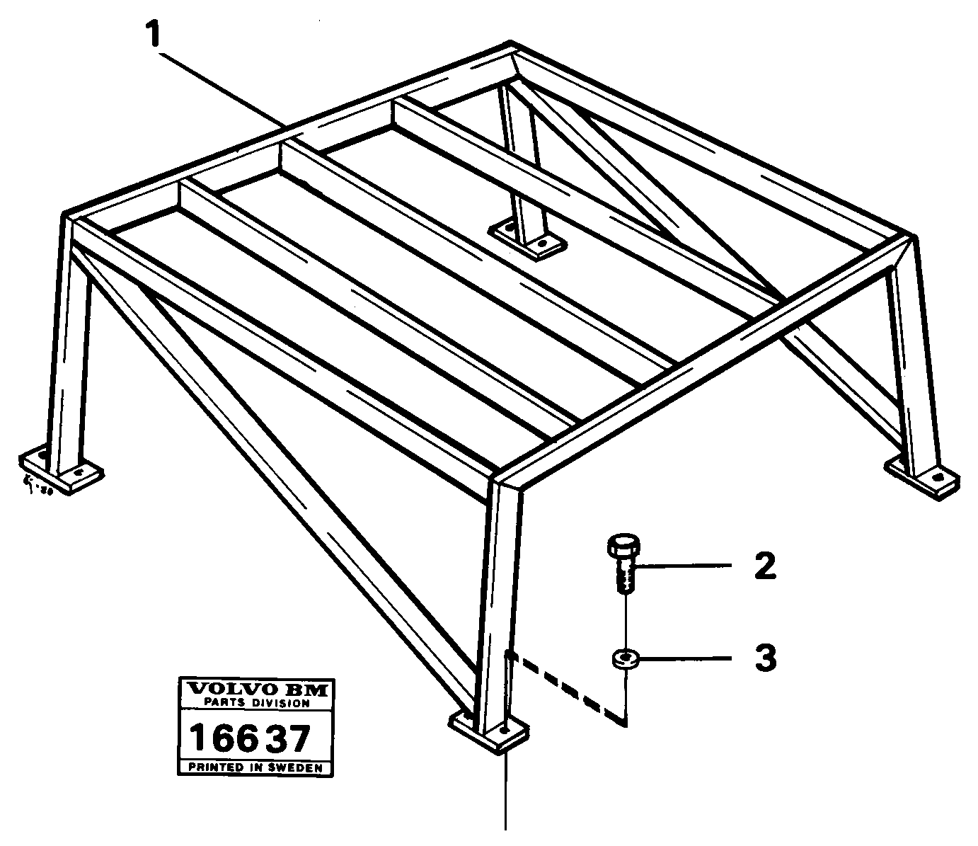 Схема запчастей Volvo 616B/646 616B,646 D45, TD45 - 18445 Safety frame 98410, 99566 