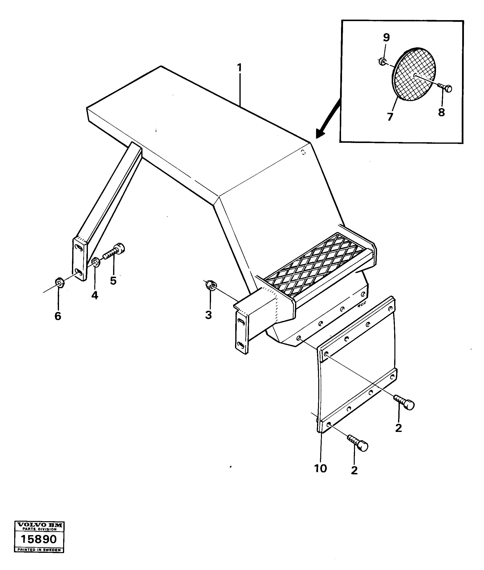 Схема запчастей Volvo 616B/646 616B,646 D45, TD45 - 40358 Mudguards, front 97693 