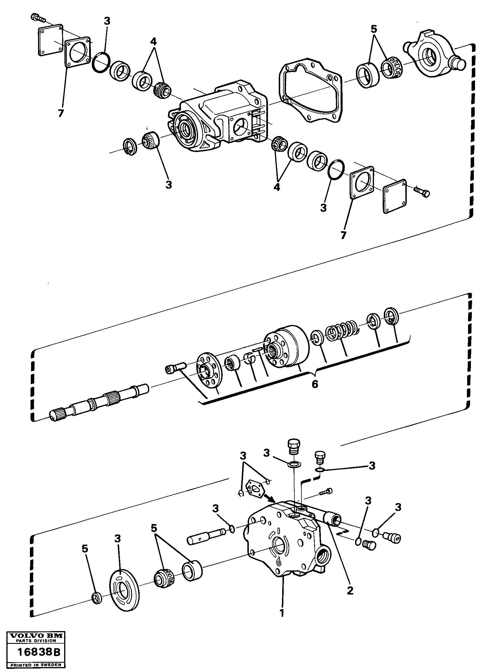 Схема запчастей Volvo 616B/646 616B,646 D45, TD45 - 17588 Hydraulic pump 99739 