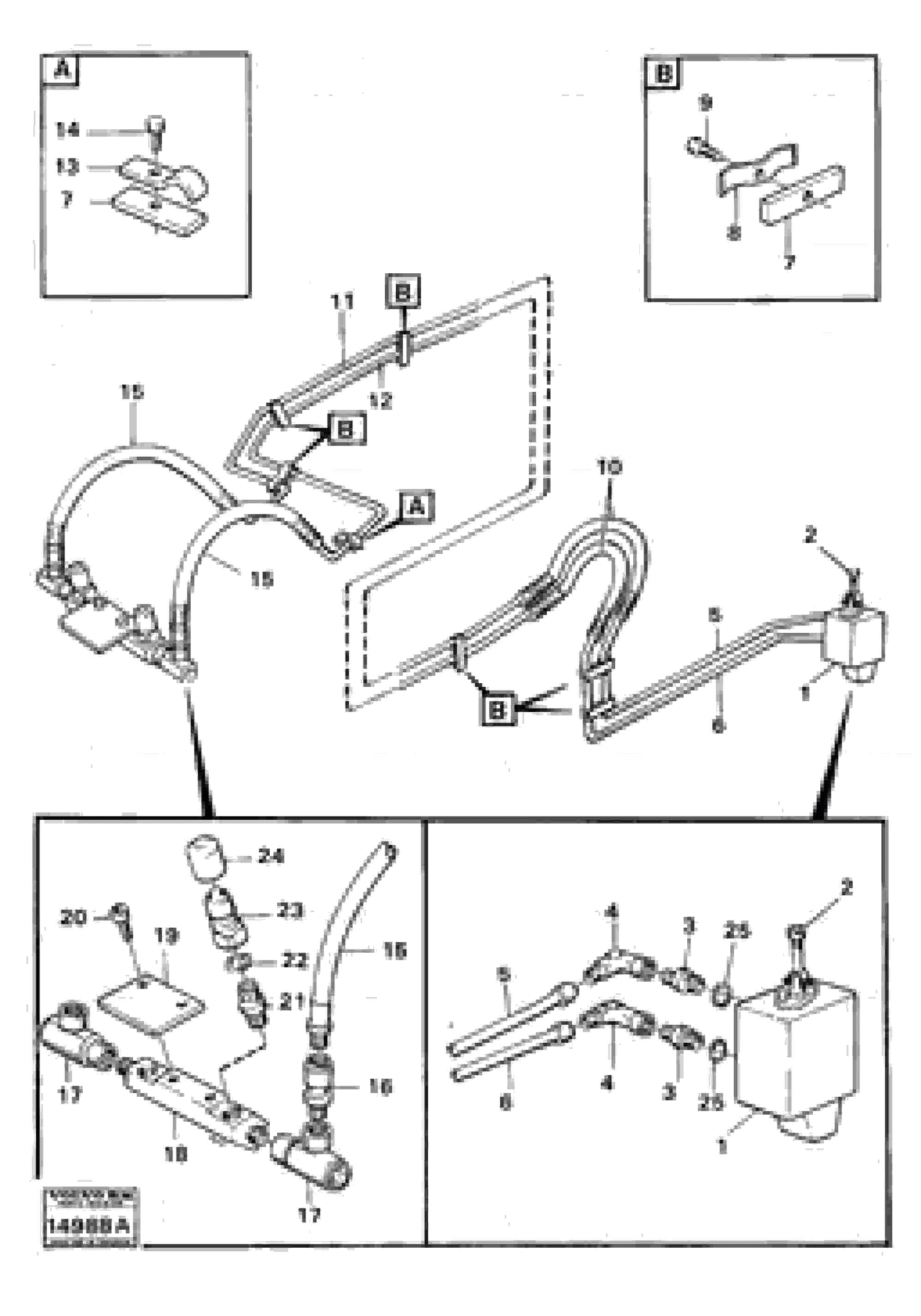 Схема запчастей Volvo 616B/646 616B,646 D45, TD45 - 18449 3:rd hydraulic function 98888 