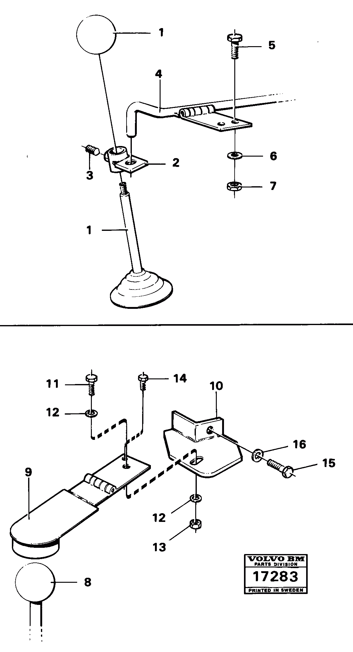 Схема запчастей Volvo 616B/646 616B,646 D45, TD45 - 18467 Lever lock, italy 98700 