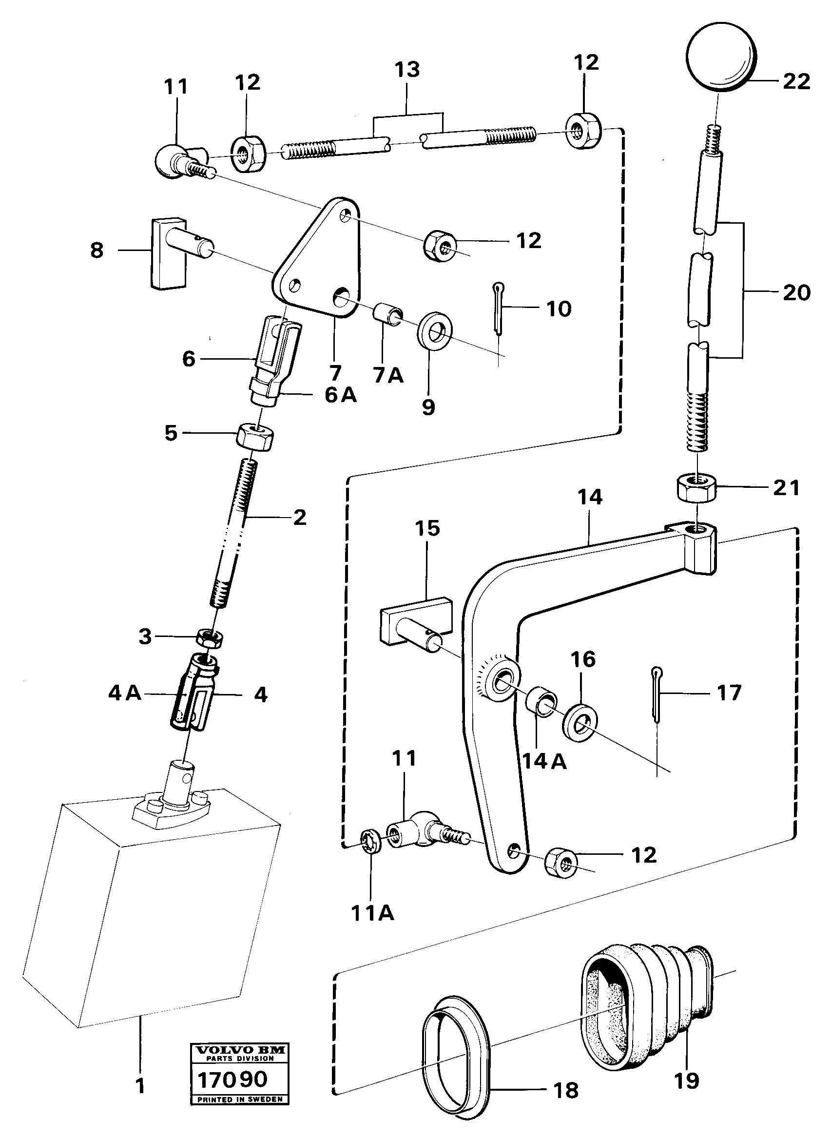 Схема запчастей Volvo 616B/646 616B,646 D45, TD45 - 28774 Hydraulic controls loader unit 98888 