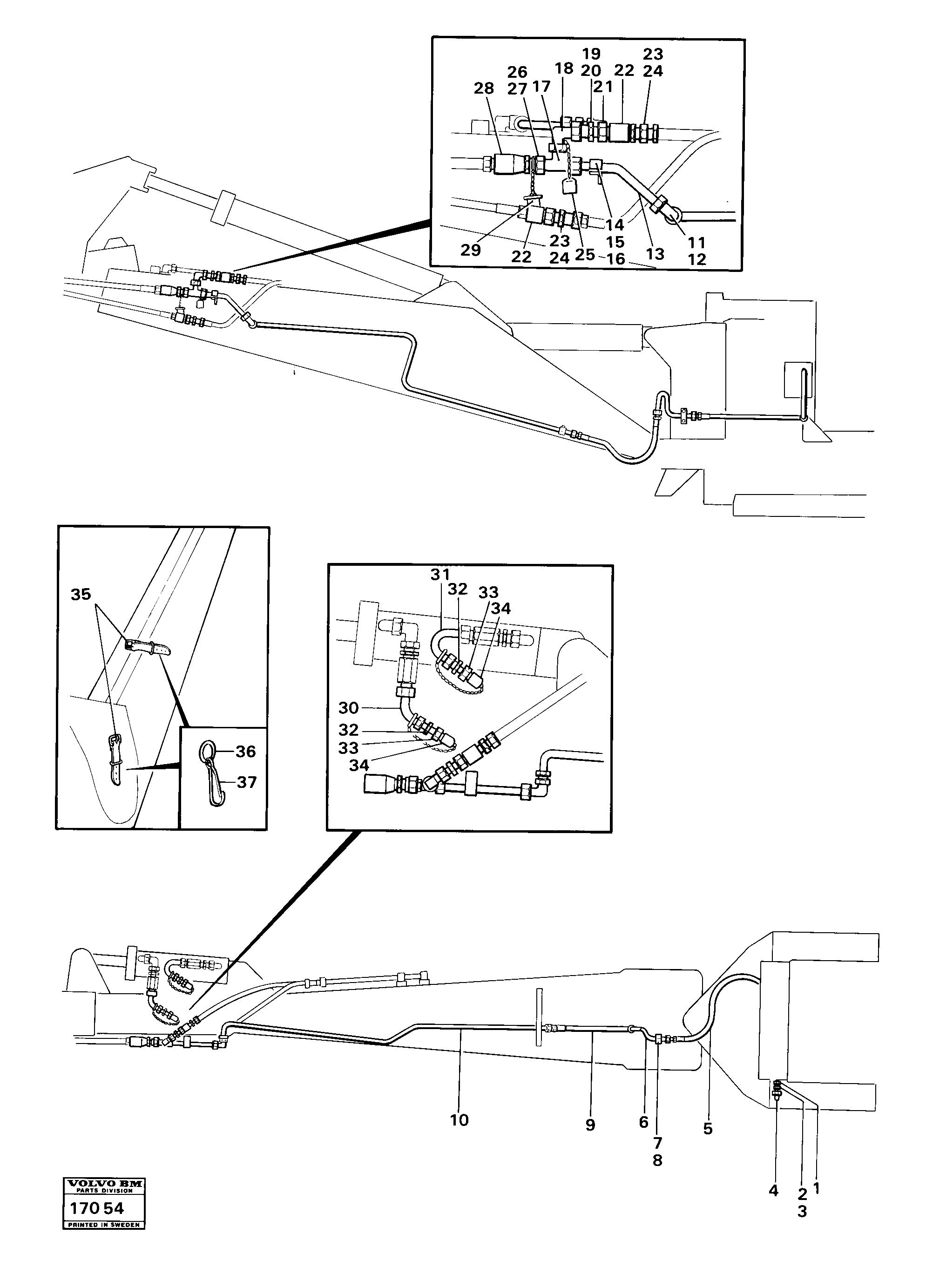 Схема запчастей Volvo 616B/646 616B,646 D45, TD45 - 30155 Impact excavator shovel tap. 99194 